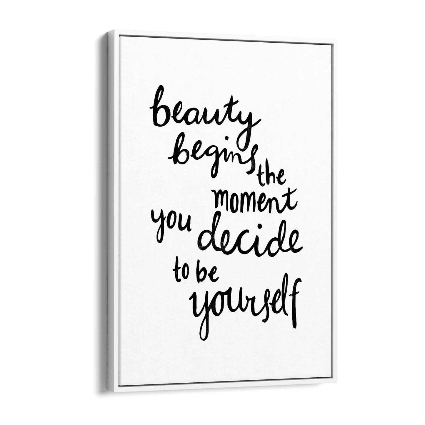 "Beauty Begins..." Bedroon Fashion Quote Wall Art - The Affordable Art Company