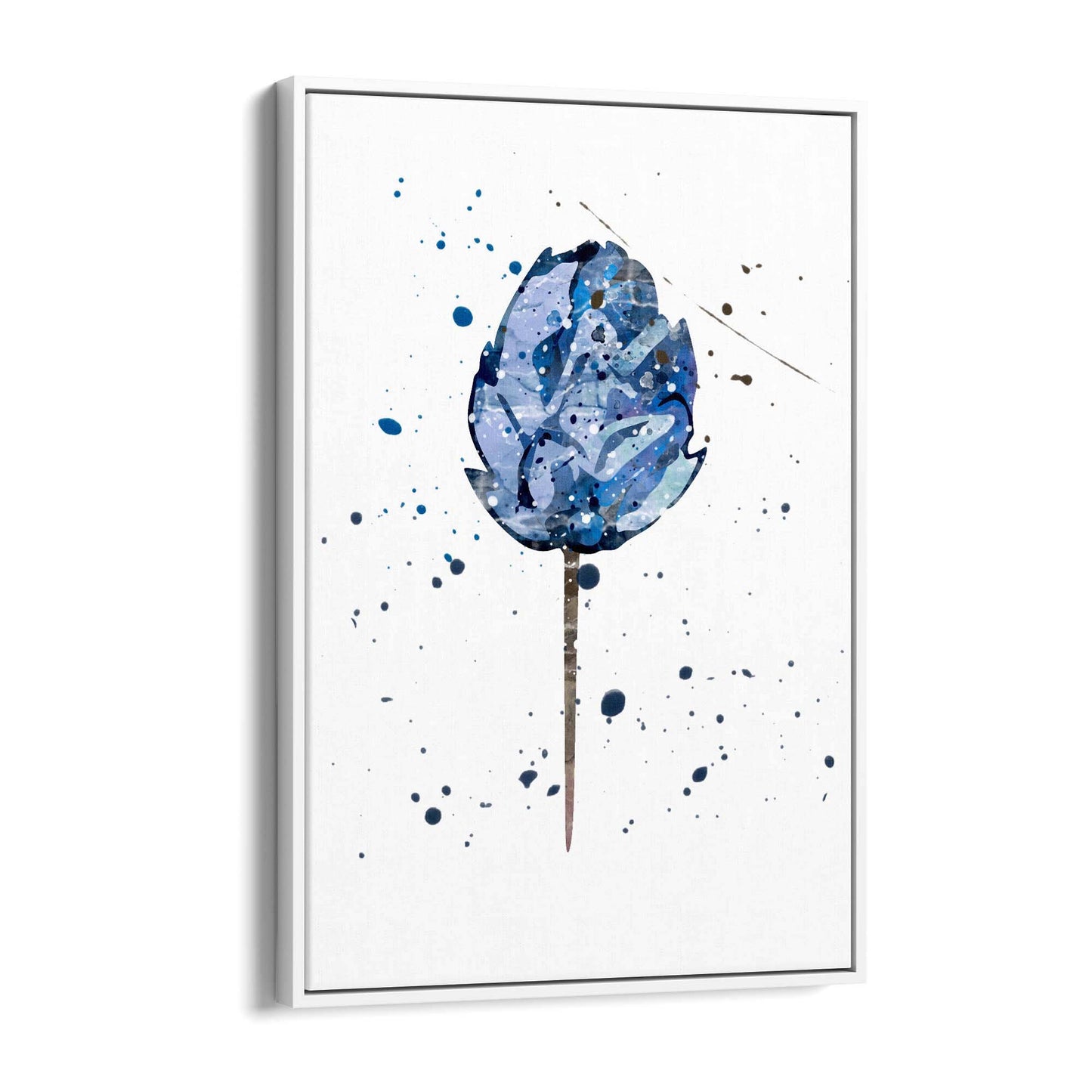Scandi Blue Flower Design Minimal Kitchen Wall Art #2 - The Affordable Art Company