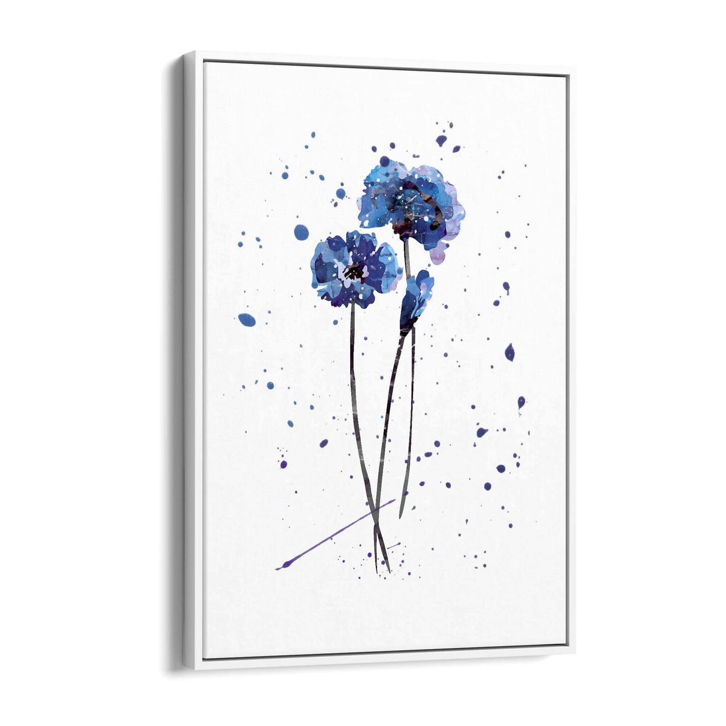 Scandi Blue Flower Design Minimal Kitchen Wall Art #1 - The Affordable Art Company