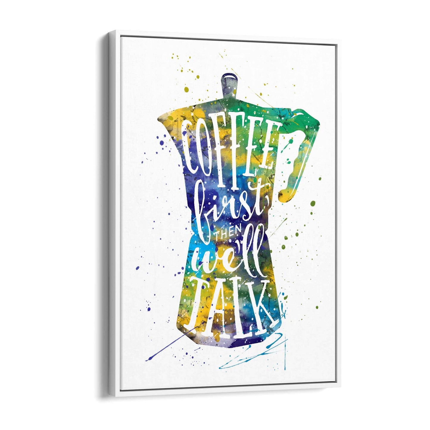 "Coffee First" Cafe Kitchen Quote Artwork Wall Art - The Affordable Art Company