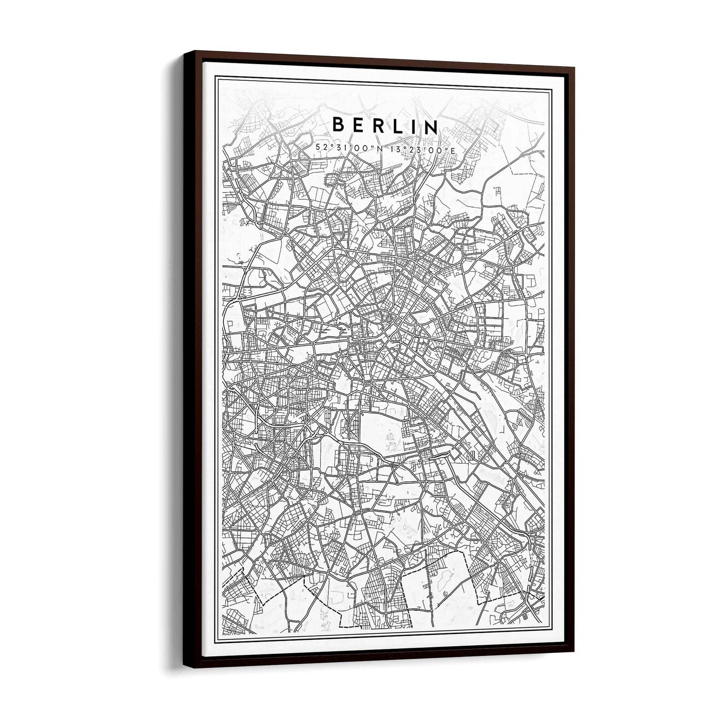 Berlin Germany Minimal Map Travel Wall Art - The Affordable Art Company