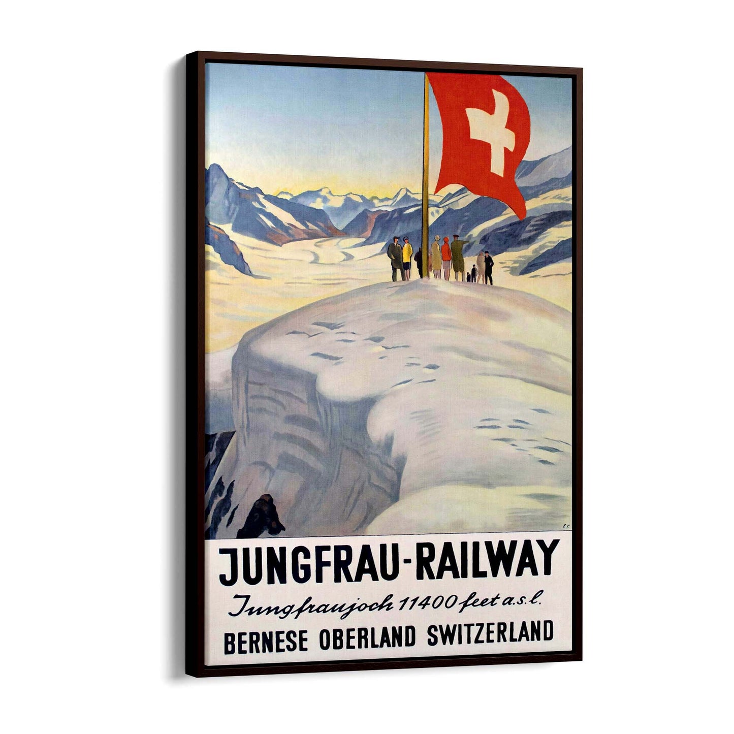 Jungfrau Railway Switzerland Vintage Travel Advert Wall Art - The Affordable Art Company