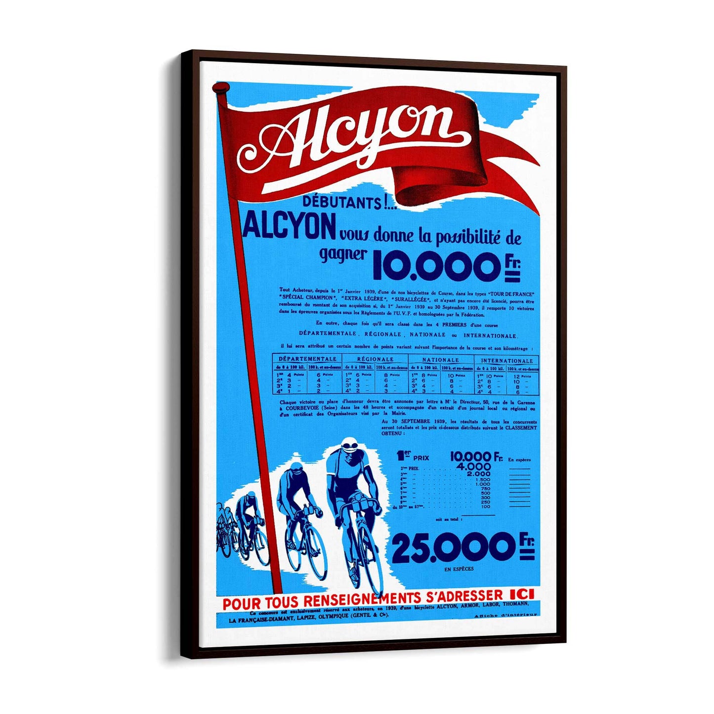 Alcyon Cycling Vintage Advert Wall Art - The Affordable Art Company