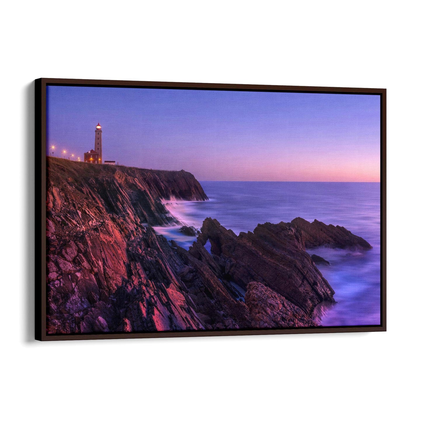 Lighthouse Sunset Photograph Coastal Wall Art - The Affordable Art Company