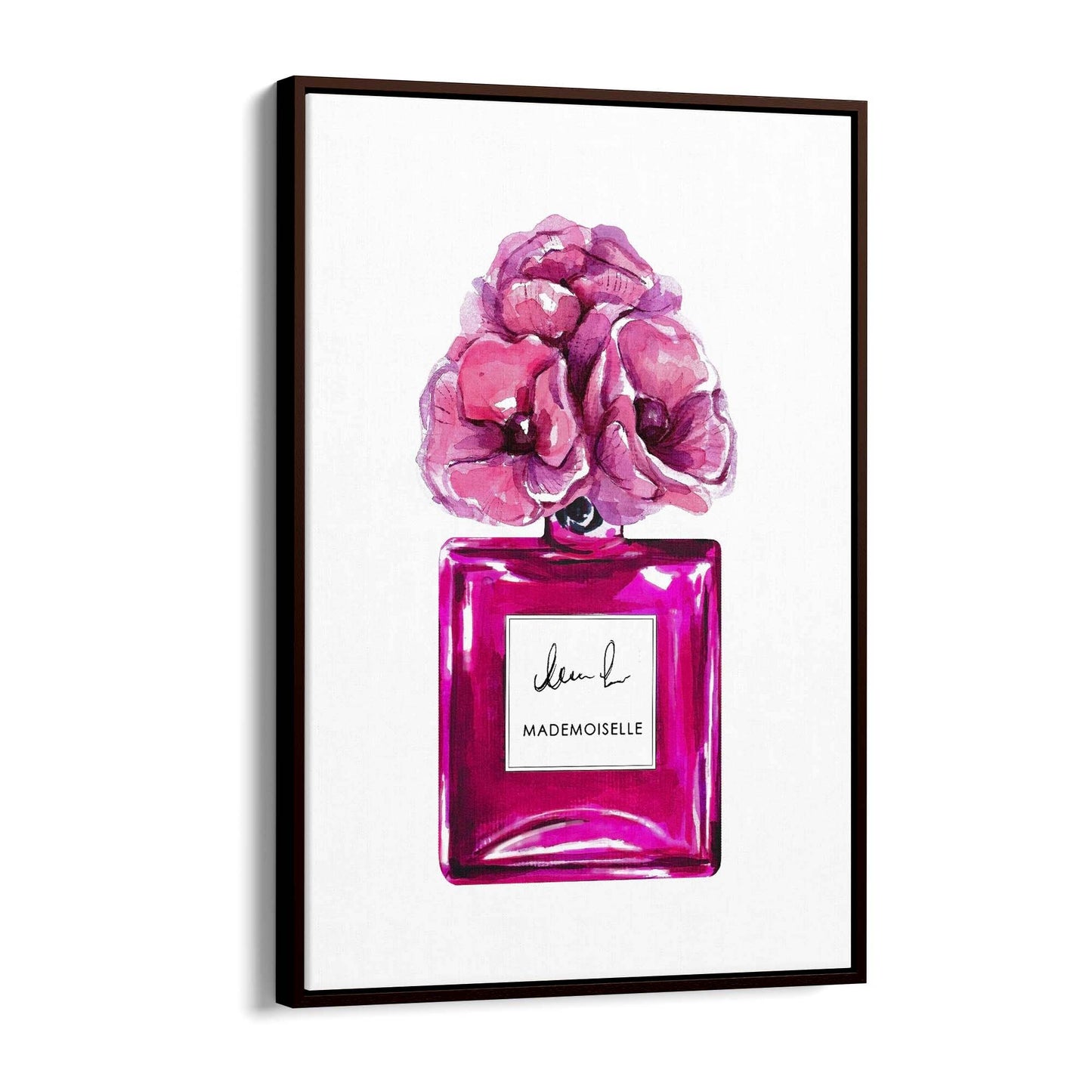 Pink Floral Perfume Bottle Fashion Flowers Wall Art #2 - The Affordable Art Company