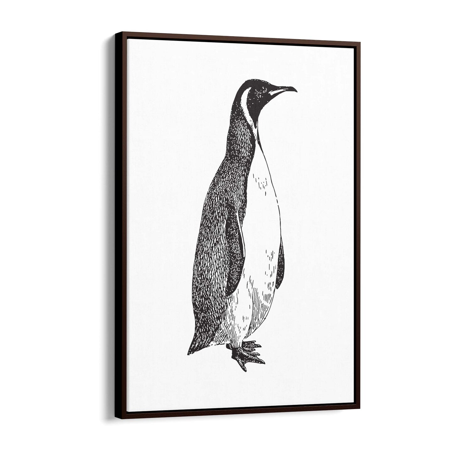 Penguin Drawing Animal Office Library Wall Art #1 - The Affordable Art Company