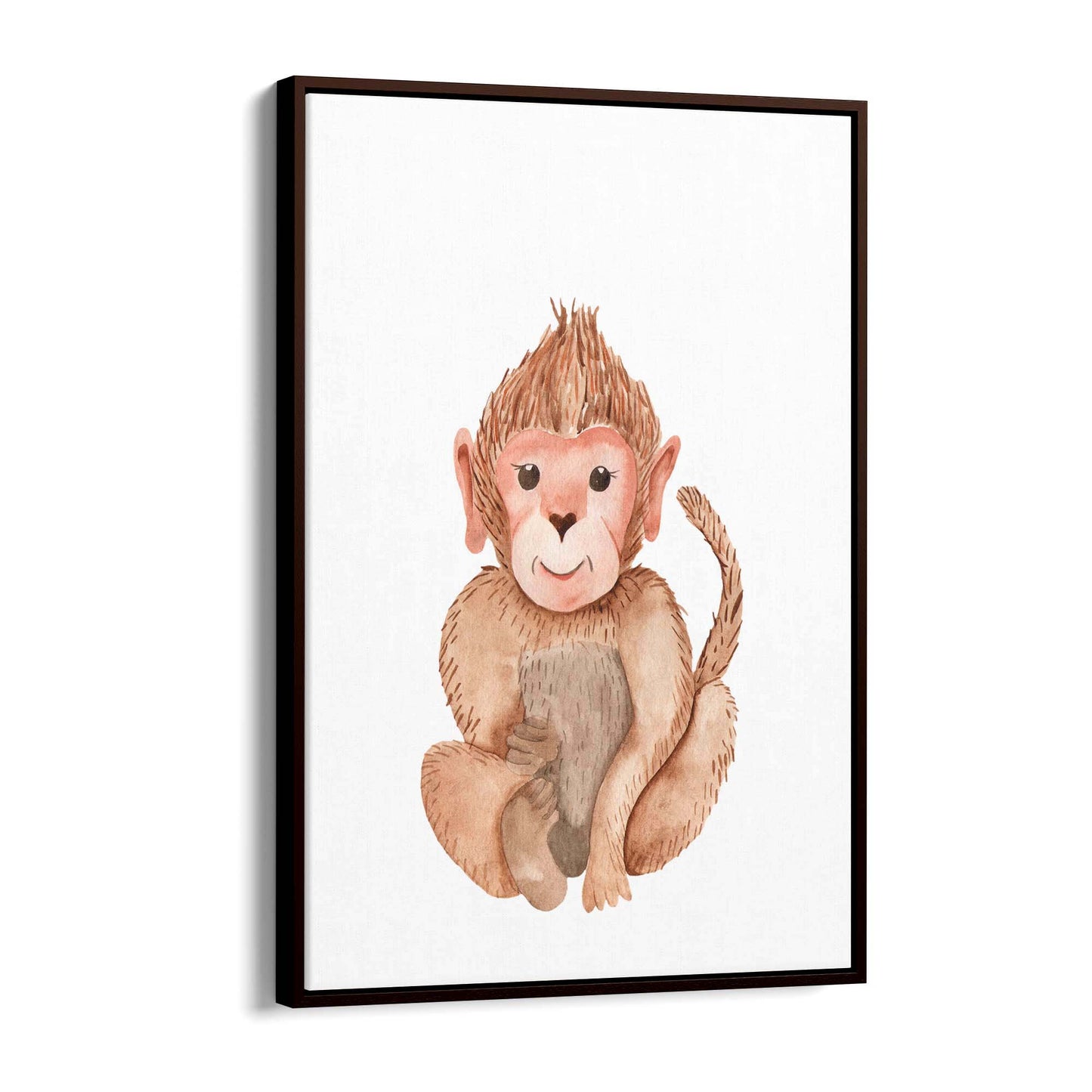 Cartoon Monkey Cute Nursery Baby Animal Art - The Affordable Art Company