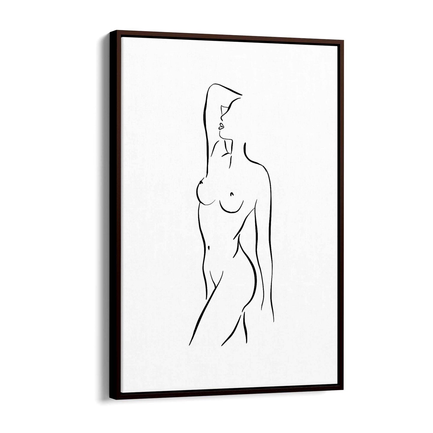 Posed Nude Female Body Minimal Drawing Wall Art #2 - The Affordable Art Company