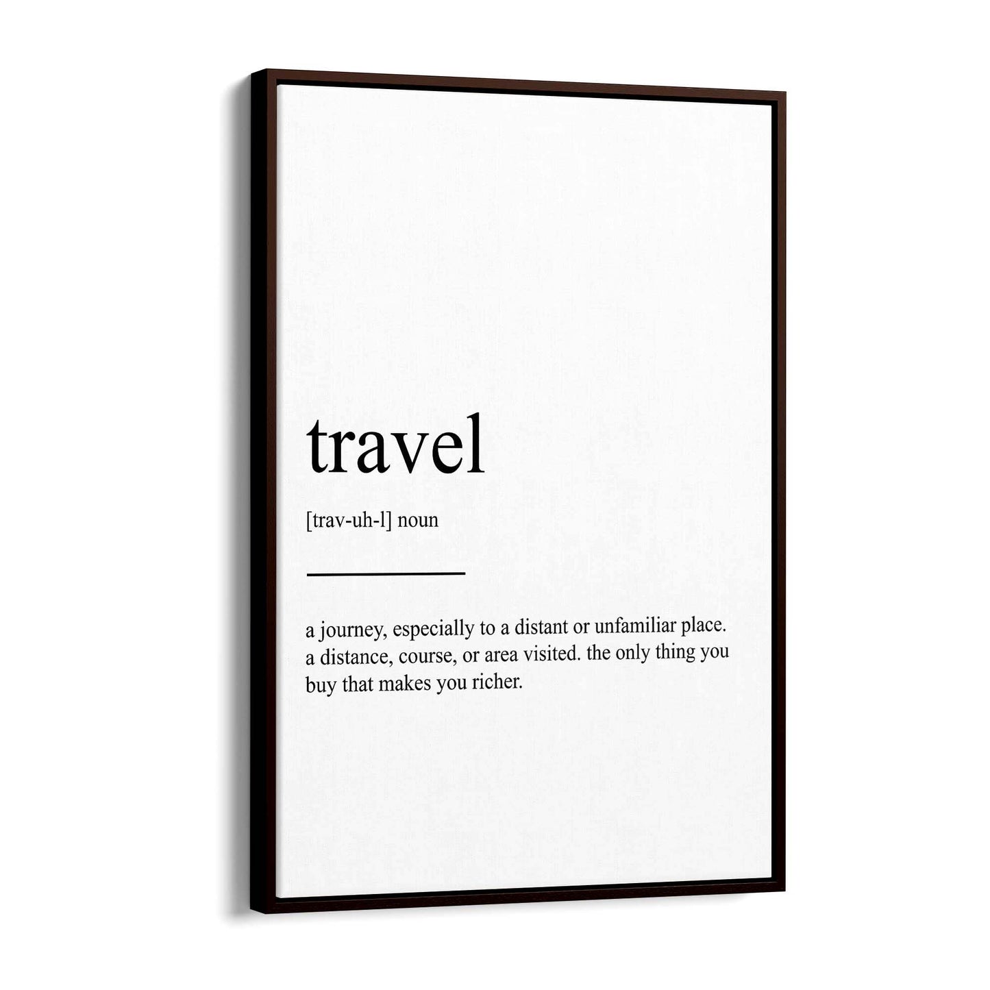 Travel Definition Inspirational Quote Wall Art - The Affordable Art Company