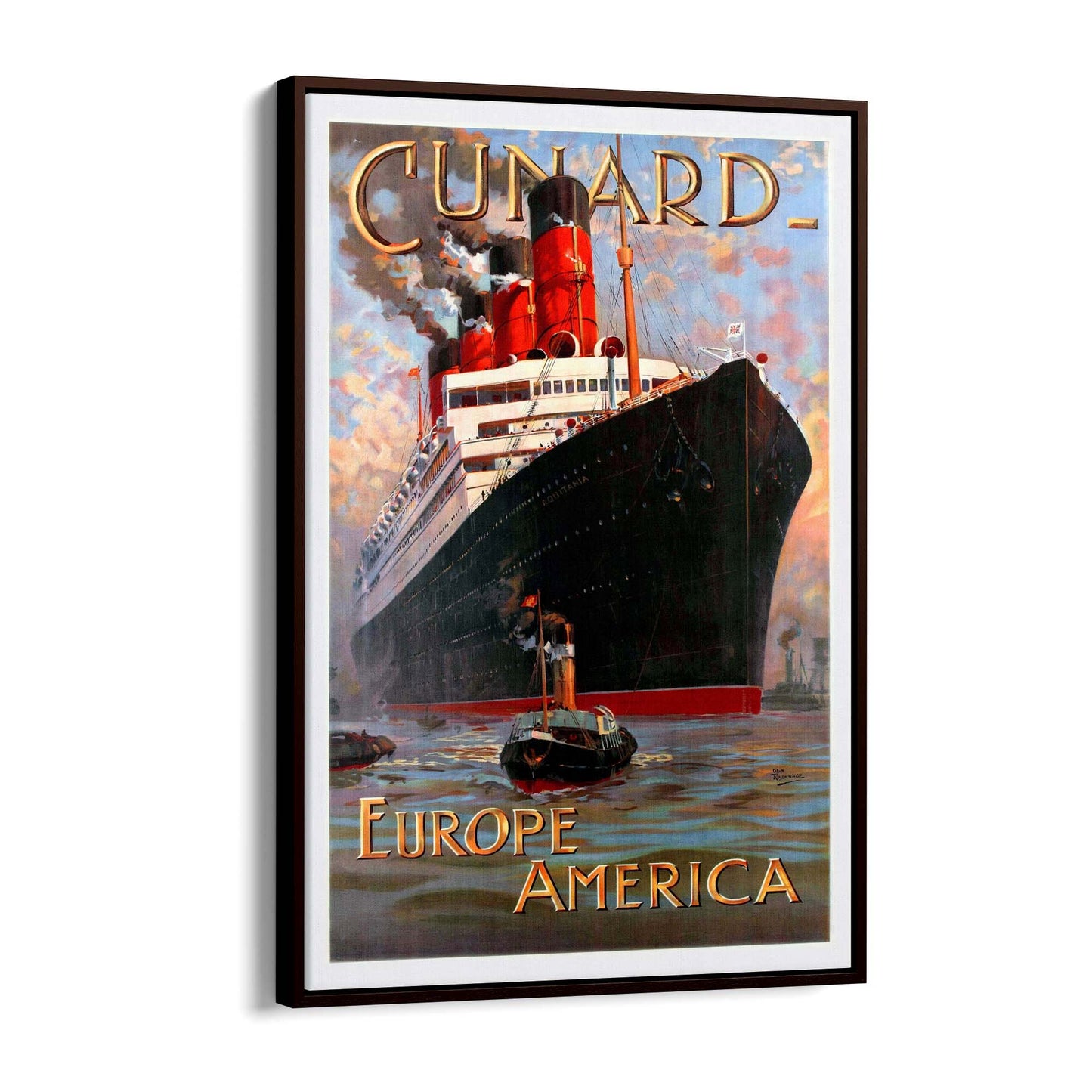 Cunard Line Europe to America Vintage Wall Art - The Affordable Art Company