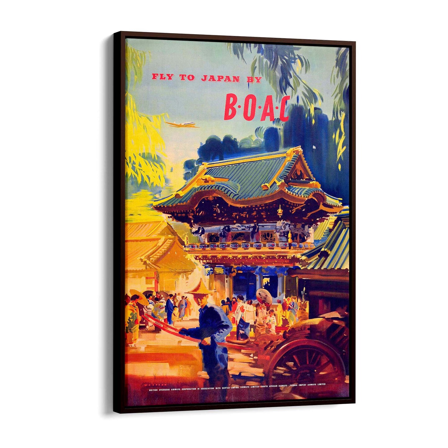 Fly to Japan Vintage Travel Japanese Wall Art - The Affordable Art Company