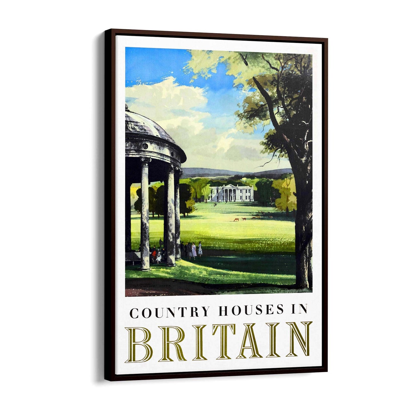 Country Houses In Britain Vintage Travel Advert Wall Art - The Affordable Art Company