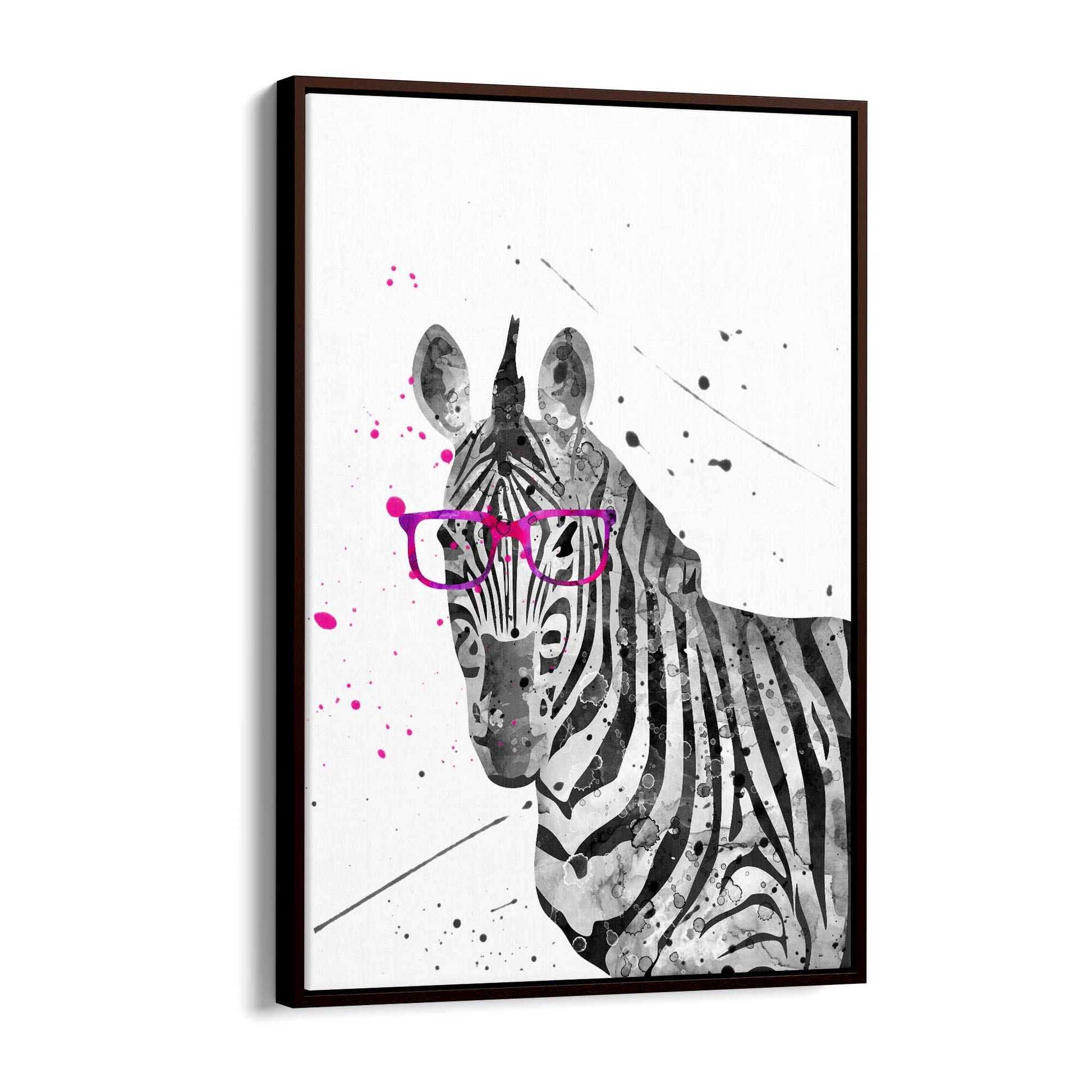 Zebra with Glasses Nursery Cute Baby Wall Art - The Affordable Art Company
