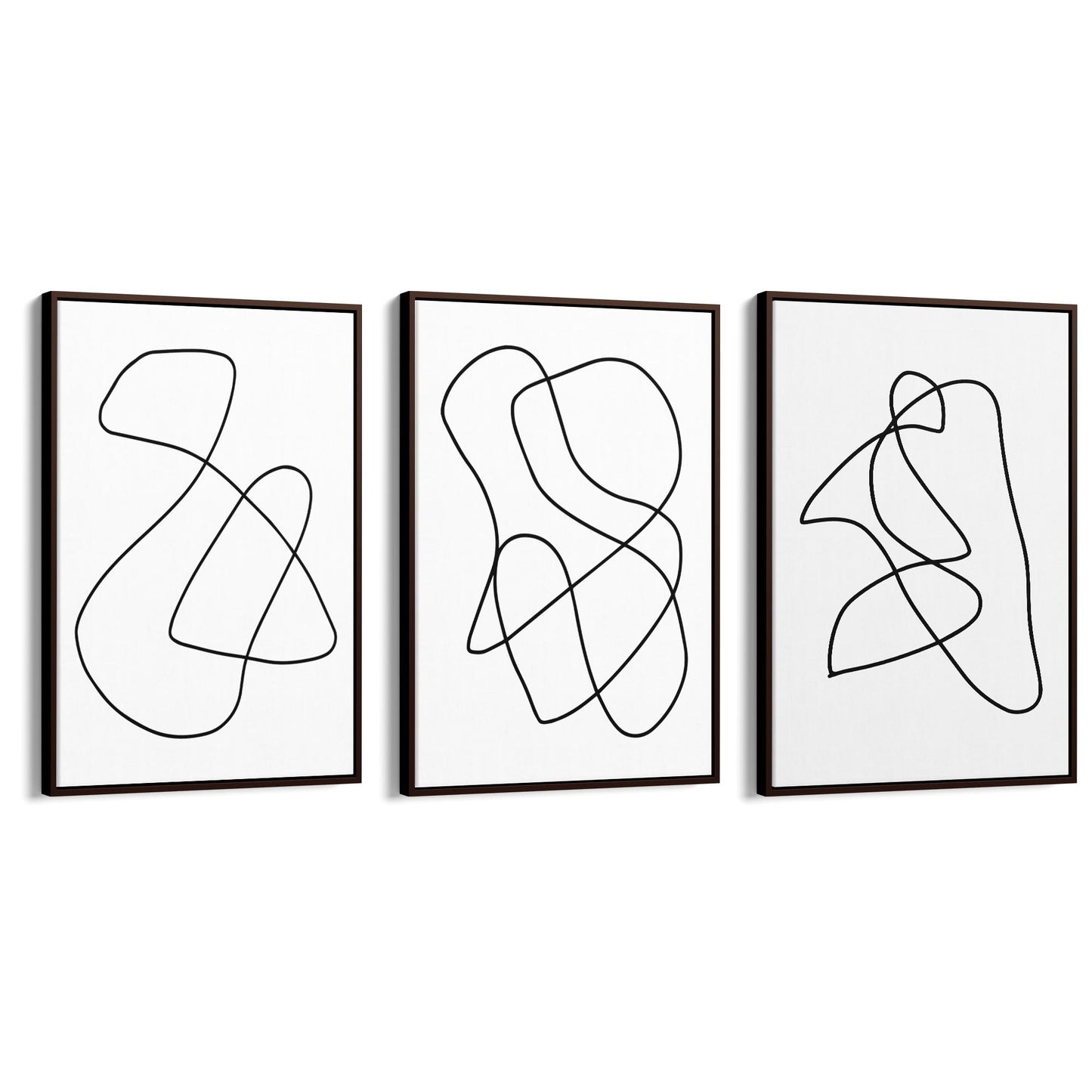 Set of Abstract Line Drawing Minimal Shape Wall Art #2 - The Affordable Art Company