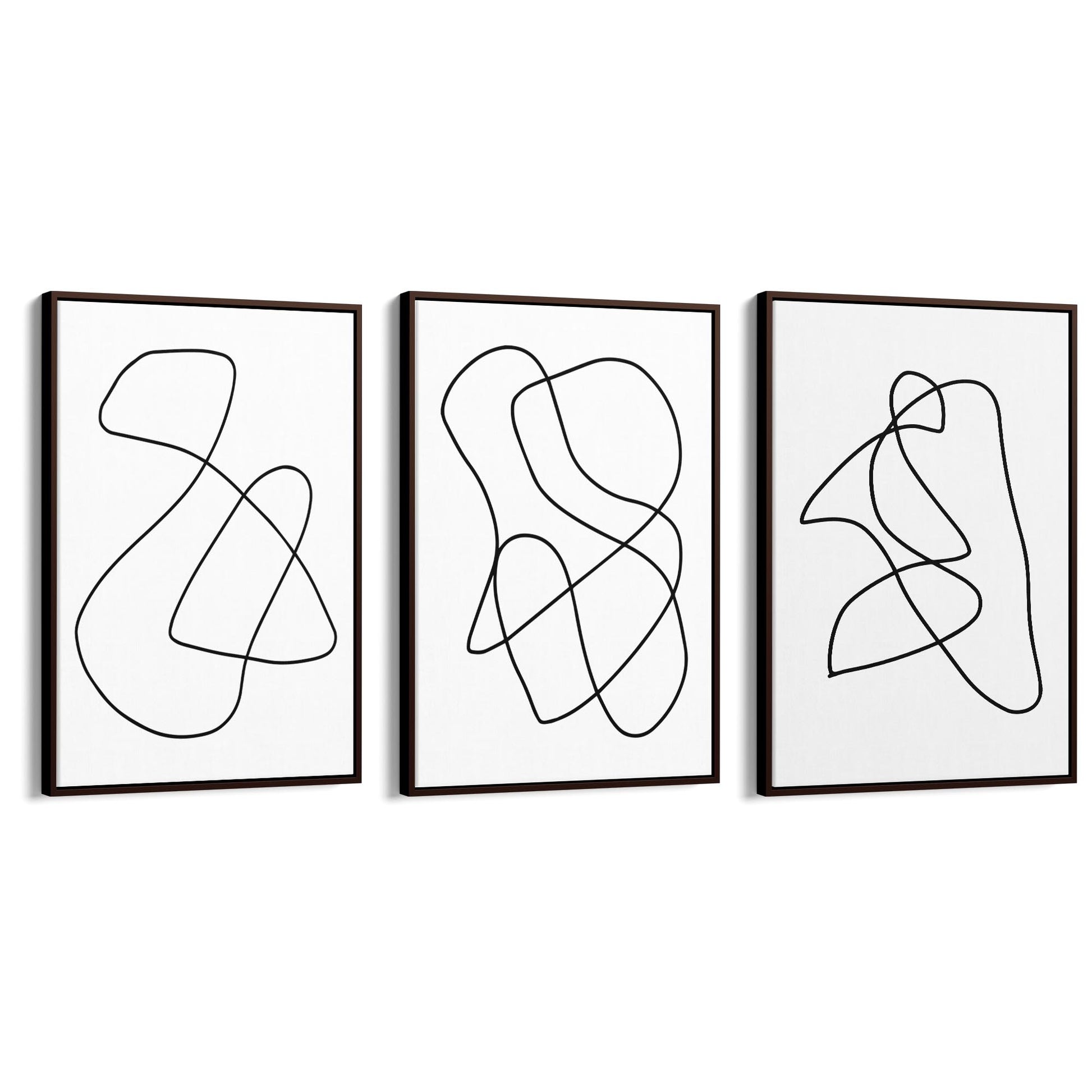 Set of Abstract Line Drawing Minimal Shape Wall Art #2 - The Affordable Art Company