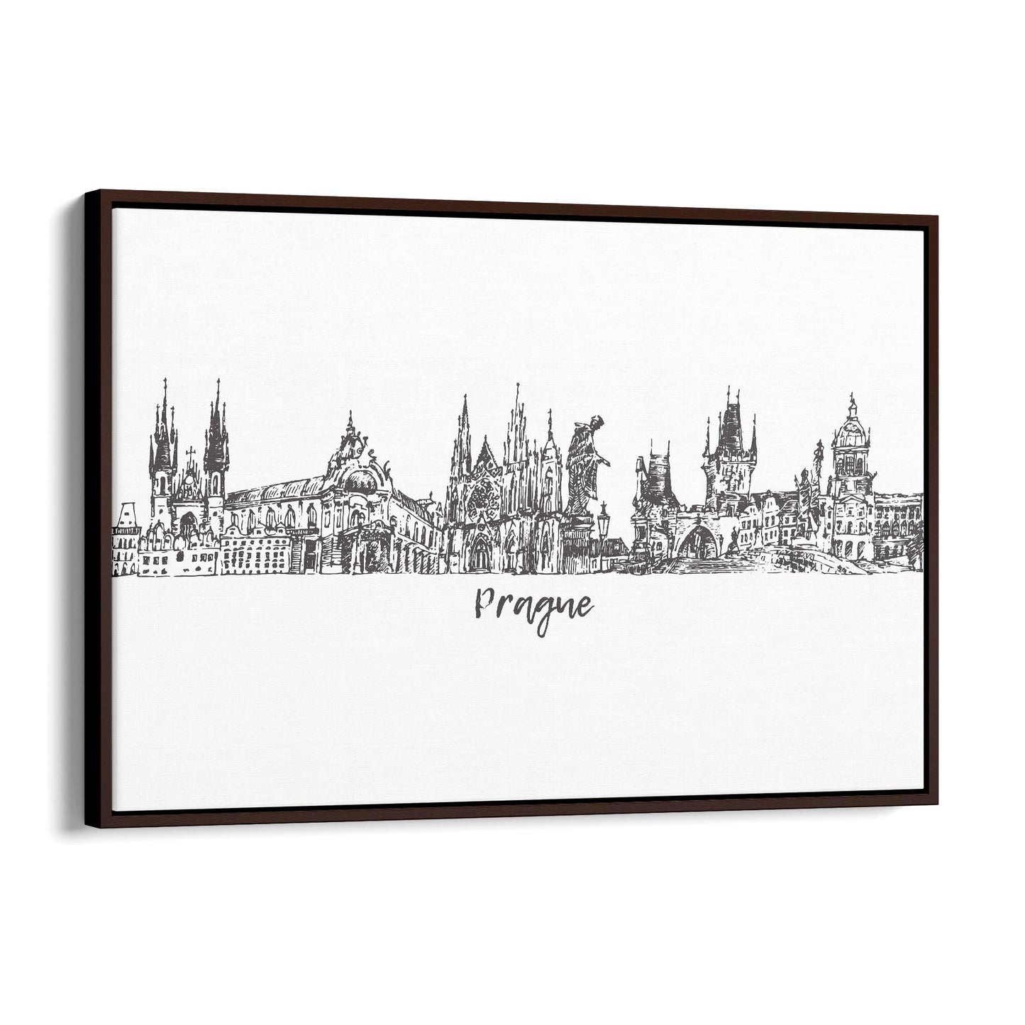 Prague Czech Cityscape Minimal Painting Wall Art #3 - The Affordable Art Company