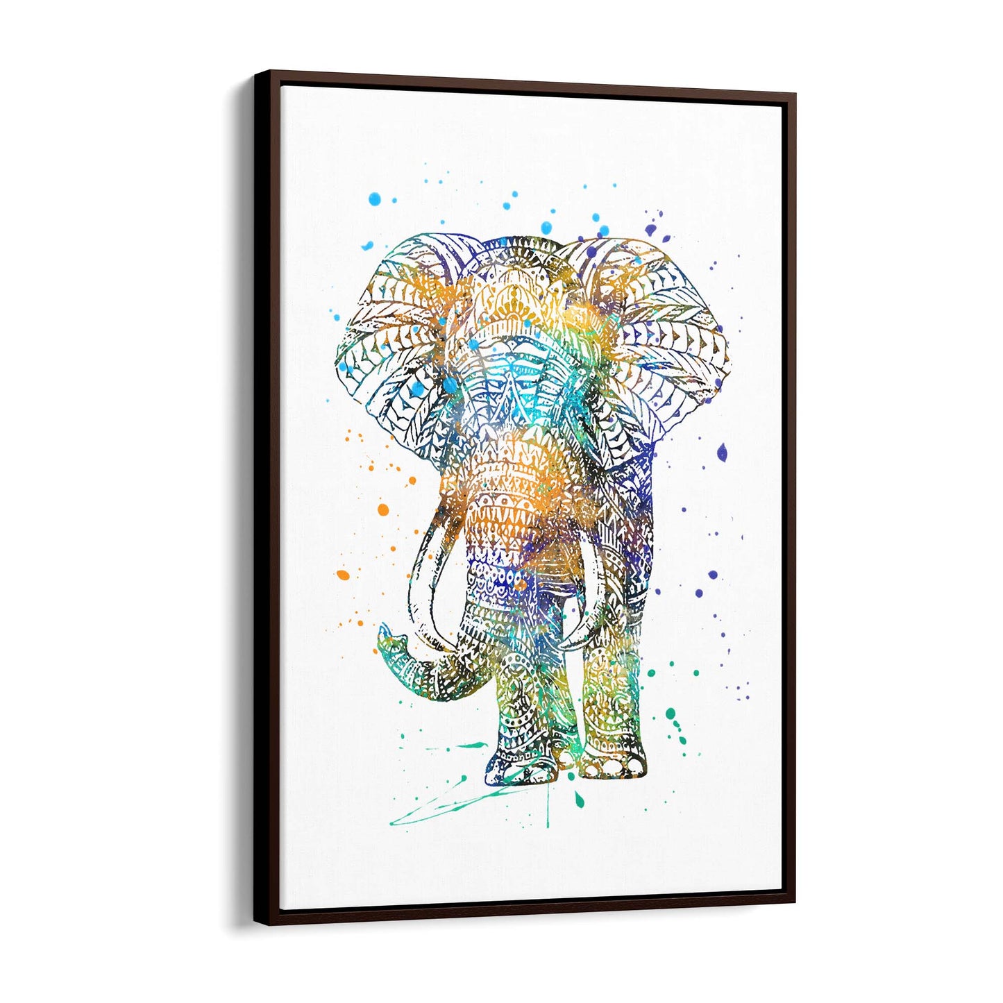 Elephant Mandala Cute Pattern Animal Wall Art - The Affordable Art Company