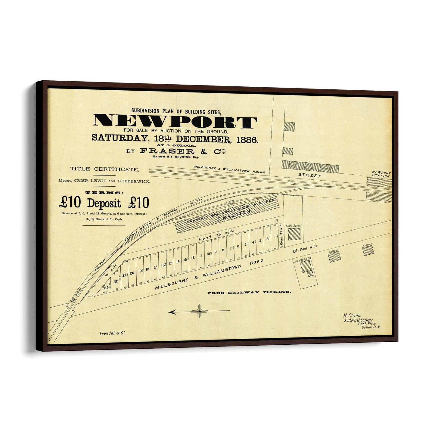 Newport, Melbourne Vintage Real Estate Advert Art - The Affordable Art Company