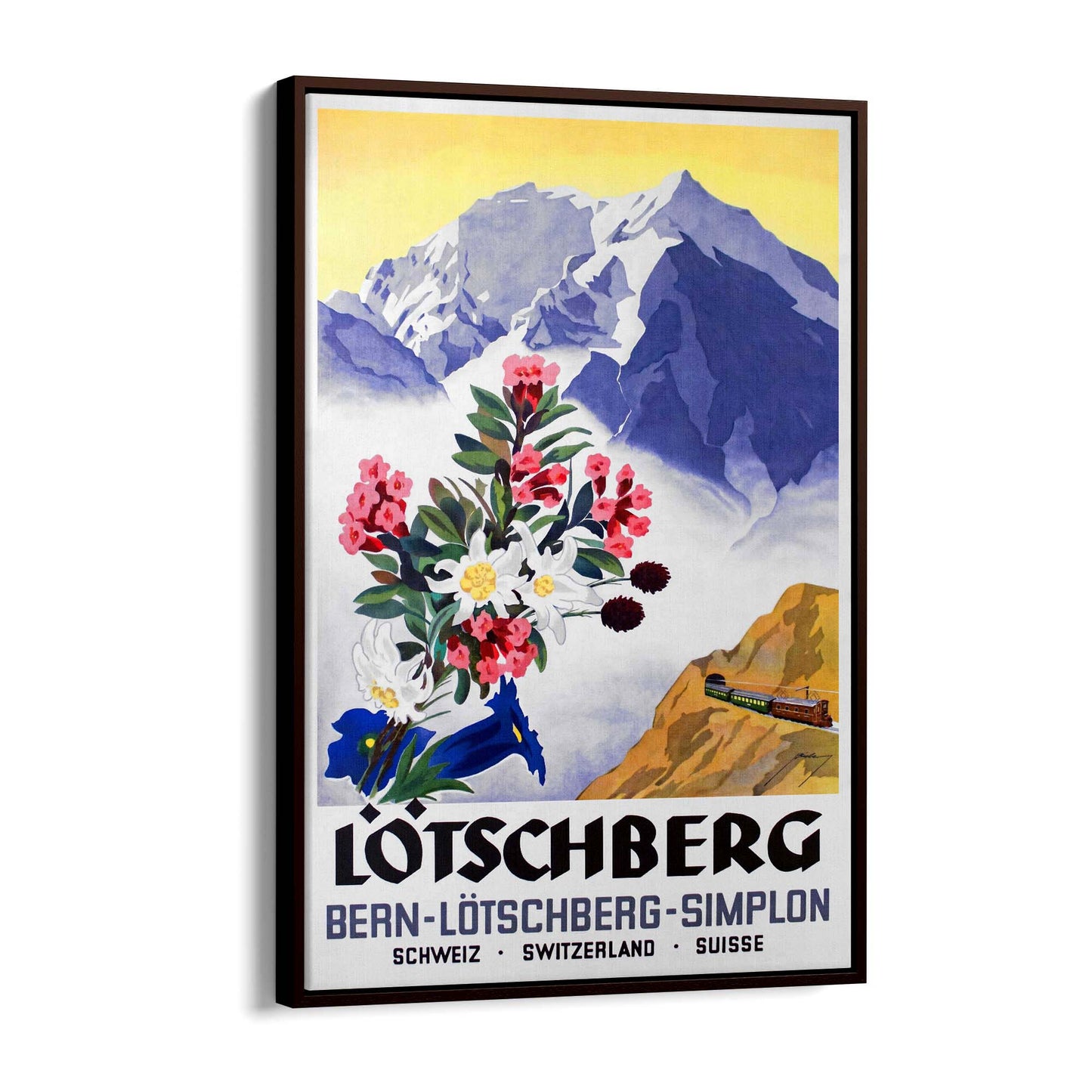 Lotschberg Switzerland Vintage Travel Advert Wall Art - The Affordable Art Company