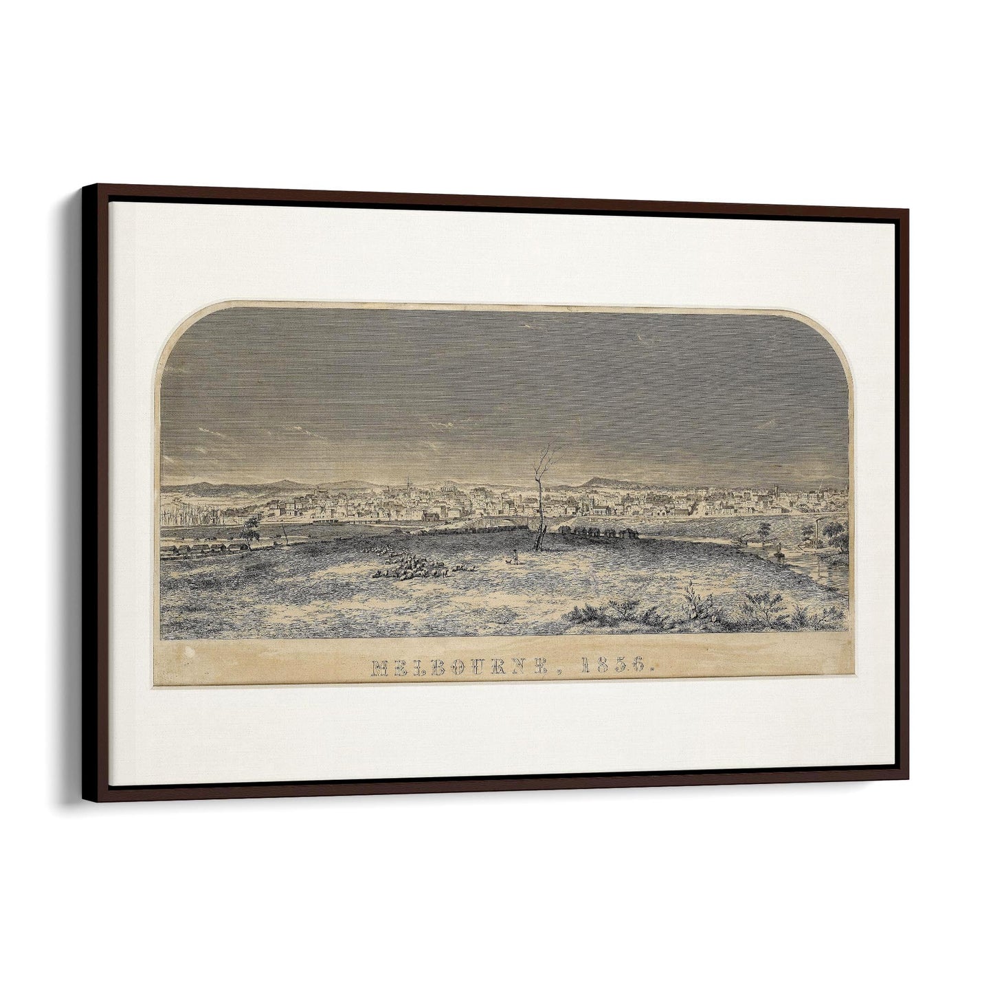 Melbourne Town (1856) Vintage Victoria Wall Art - The Affordable Art Company