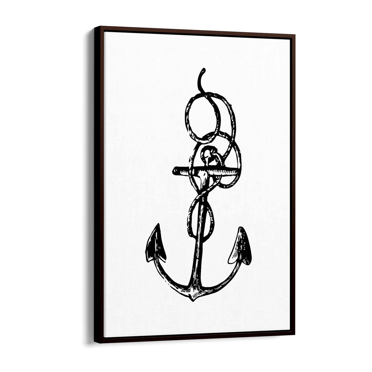 Anchor Drawing Nautical Coastal Bathroom Wall Art #1 - The Affordable Art Company