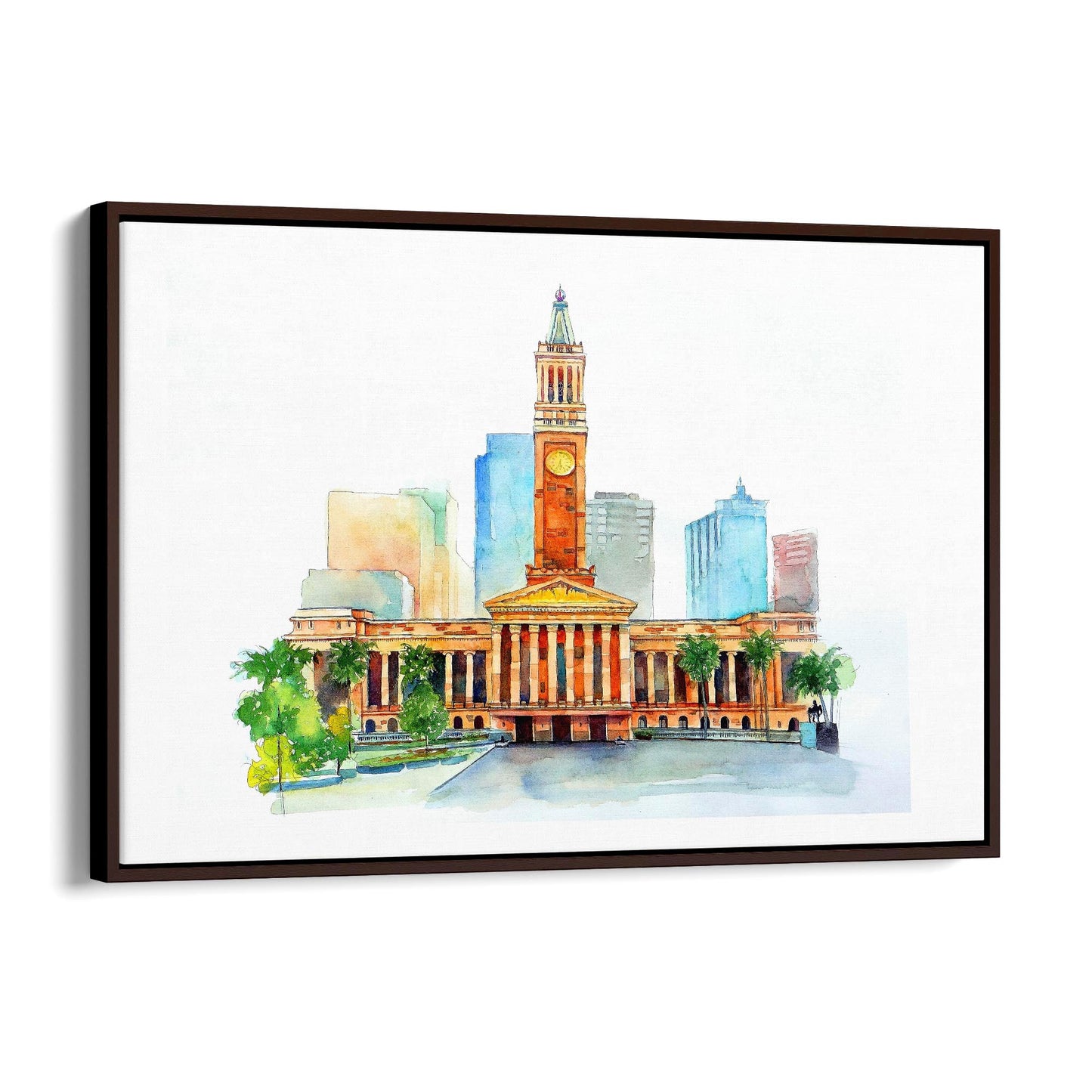 Brisbane City Queensland Hall Painting Wall Art - The Affordable Art Company