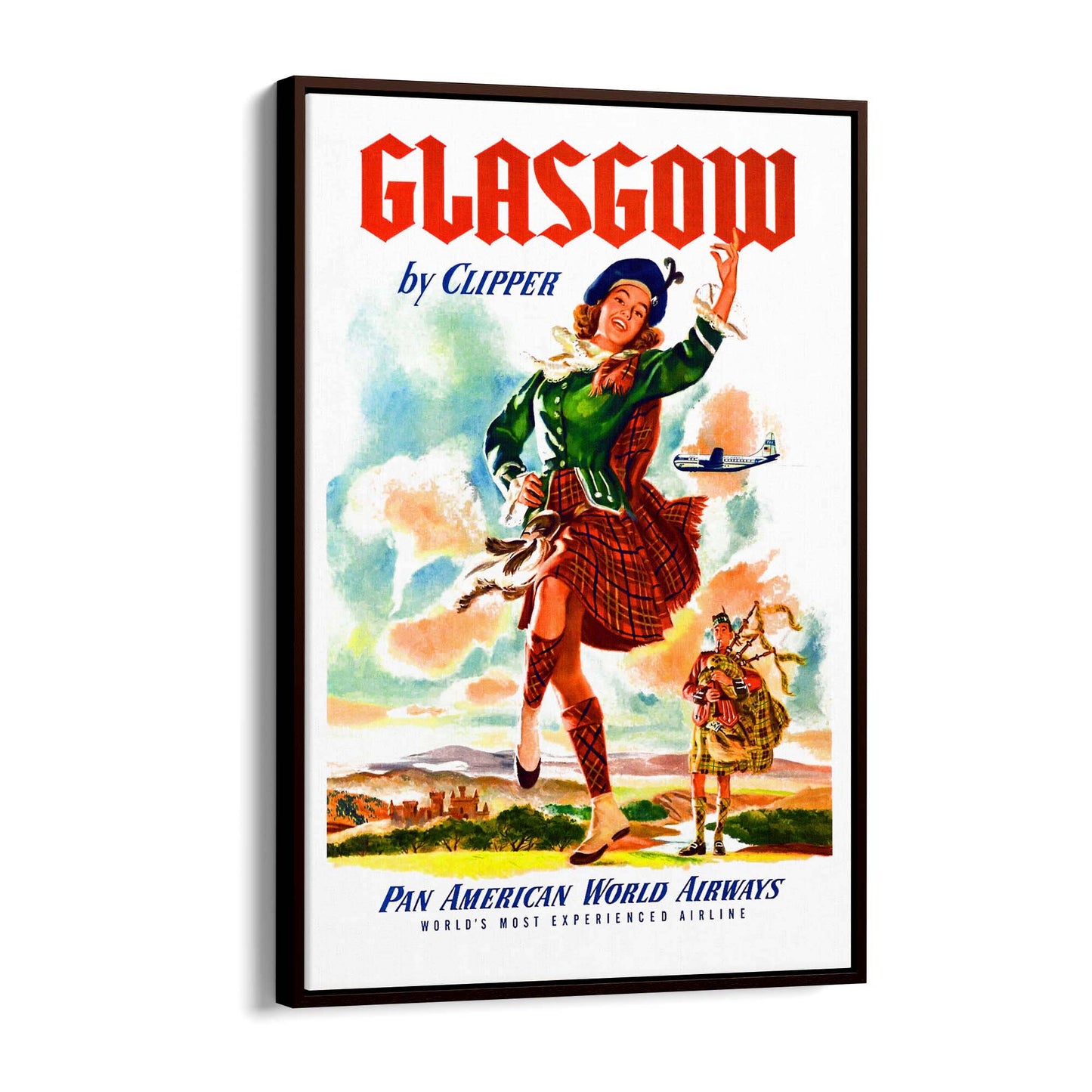 Glasgow, Scotland Vintage Travel Advert Wall Art - The Affordable Art Company