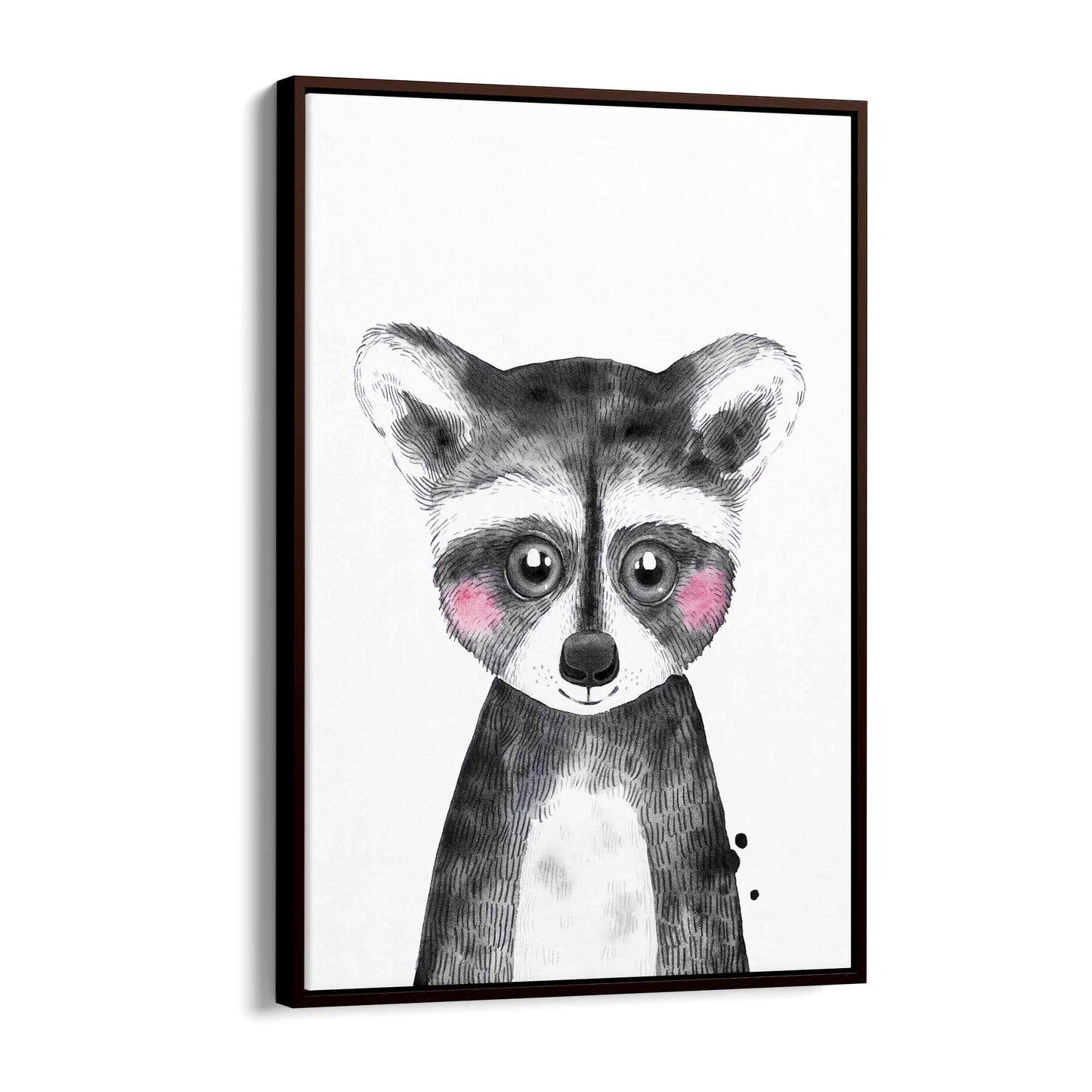 Cute Blushing Baby Raccoon Nursery Animal Wall Art - The Affordable Art Company