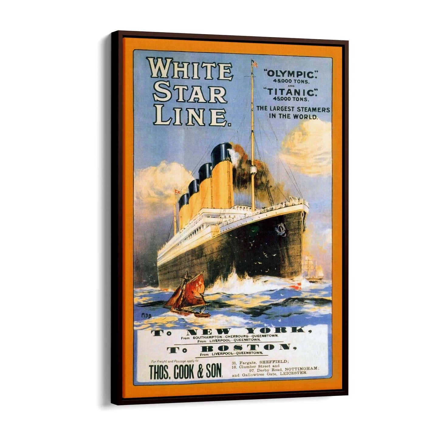 White Star Line - Titanic Vintage Advert Wall Art - The Affordable Art Company