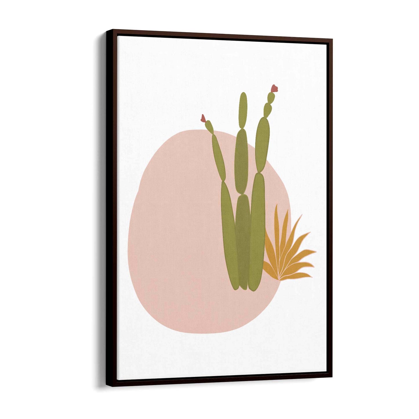 Retro Minimal Abstract Green Cactus Wall Art #1 - The Affordable Art Company