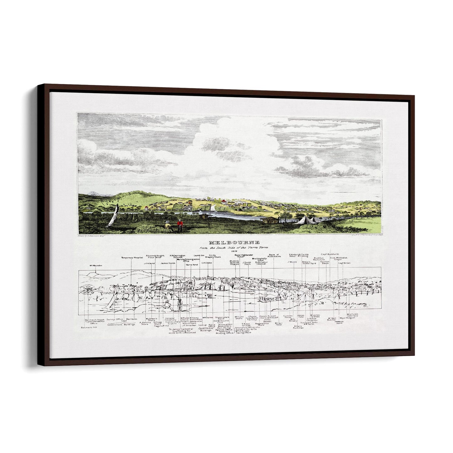 Vintage Melbourne Cityscape Australia Wall Art - The Affordable Art Company