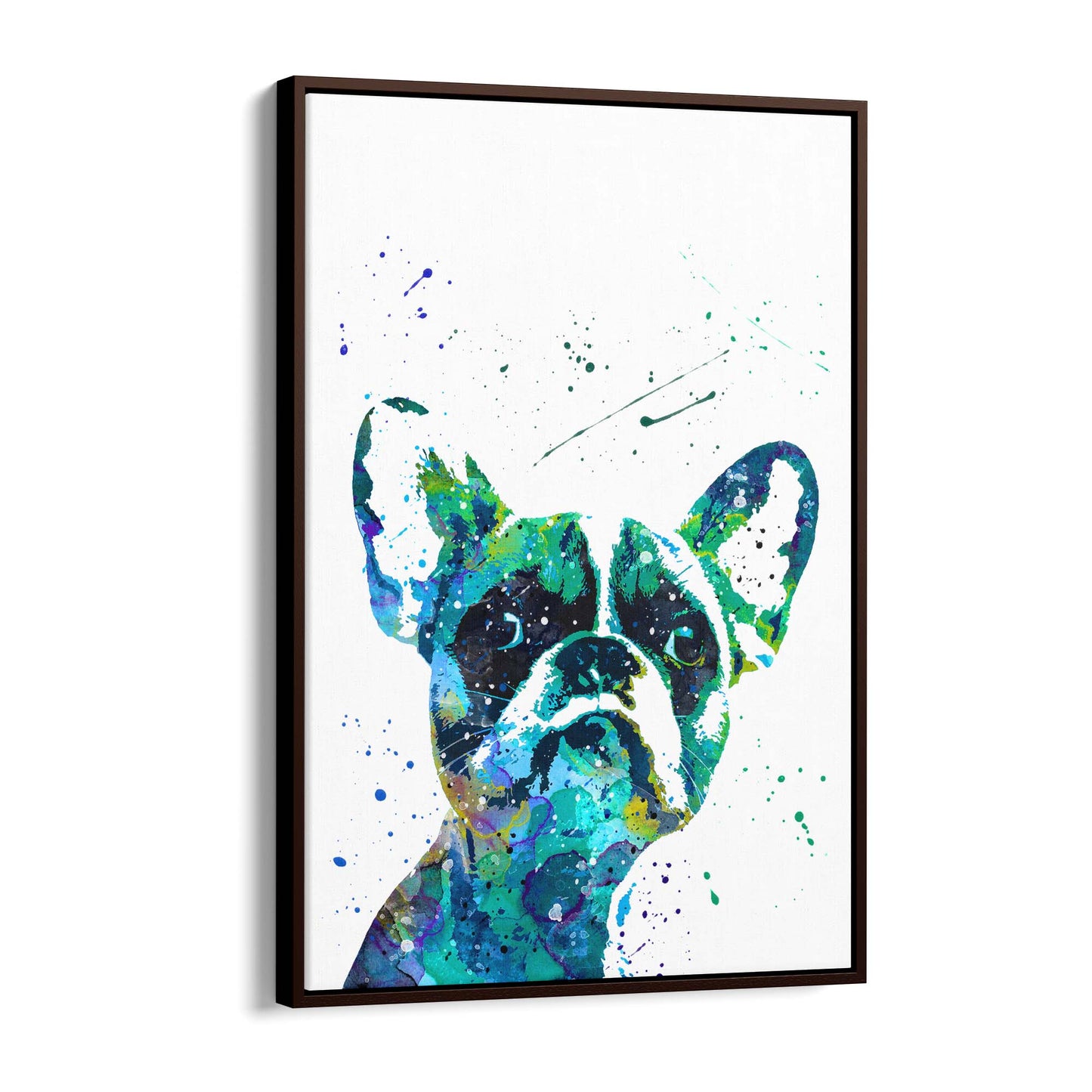 Watercolour French Bulldog Cute Dog Wall Art - The Affordable Art Company