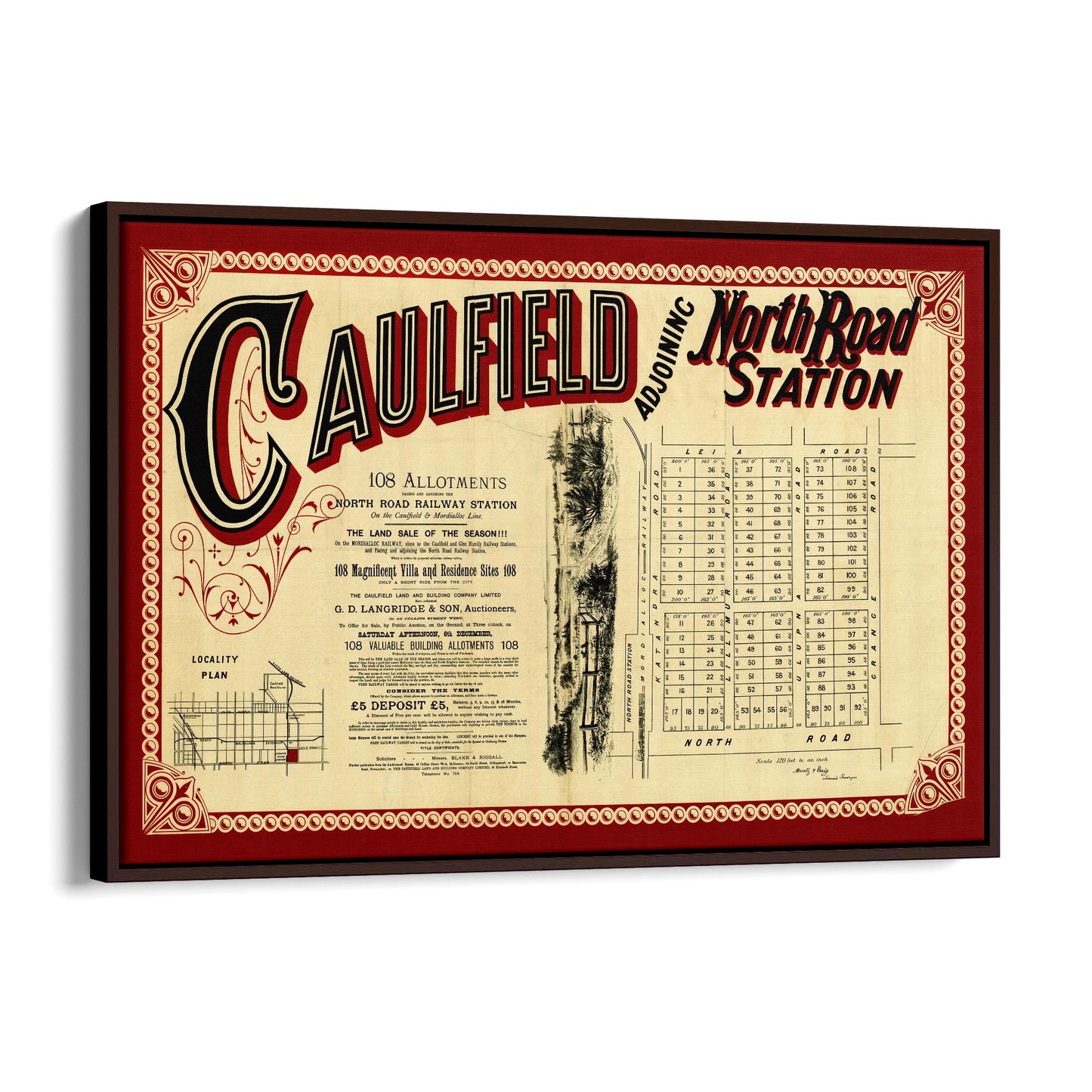 Caulfield Melbourne Vintage Real Estate Advert Art #2 - The Affordable Art Company