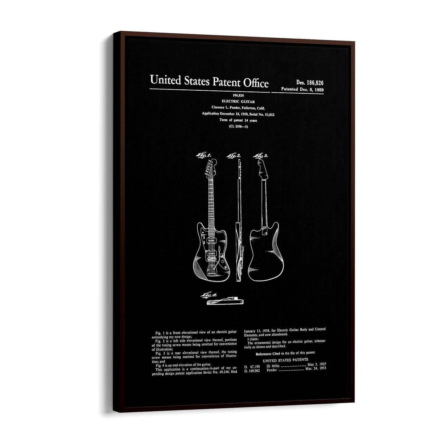 Vintage Guitar Patent Music Wall Art #3 - The Affordable Art Company