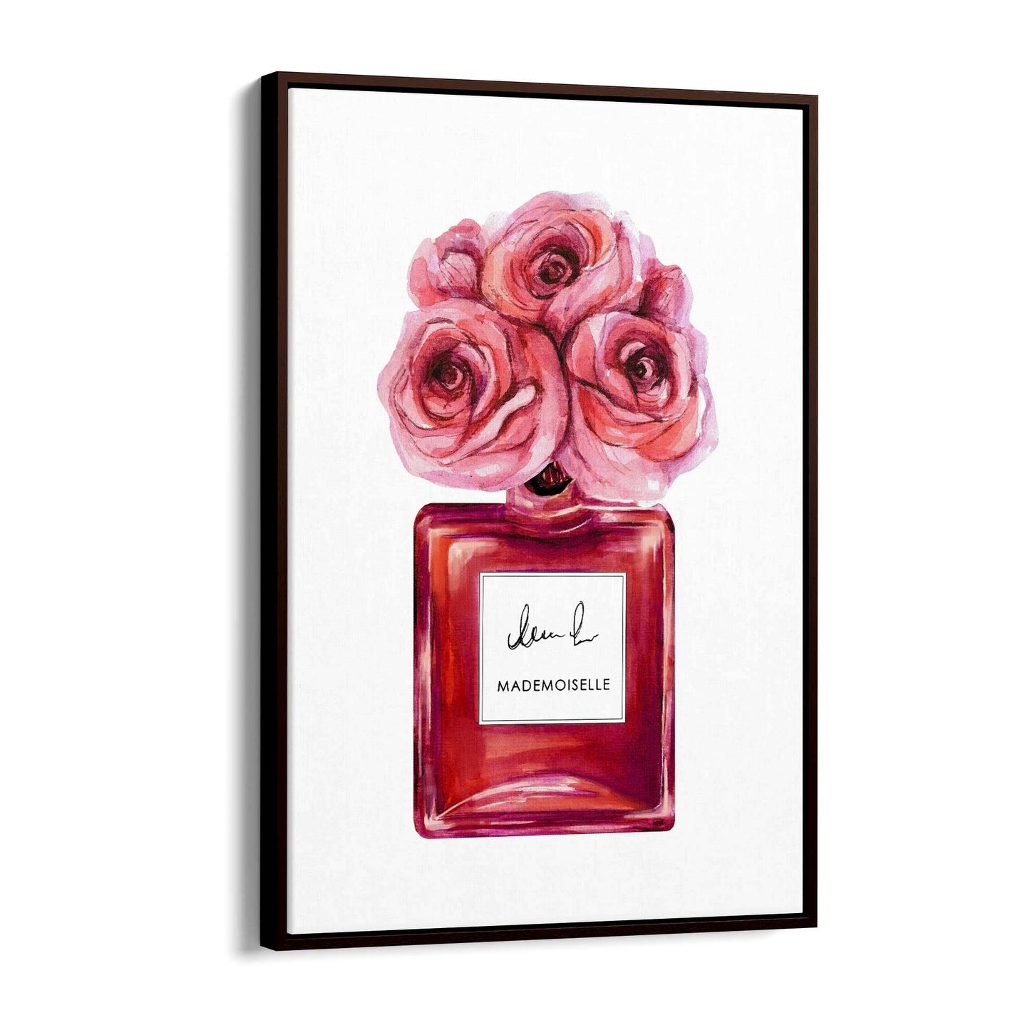 Pink Floral Perfume Bottle Fashion Flowers Wall Art #3 - The Affordable Art Company