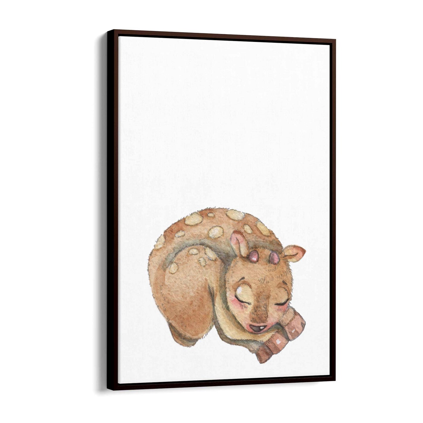 Cute Sleeping Deer Cartoon Animal Nursery Wall Art - The Affordable Art Company