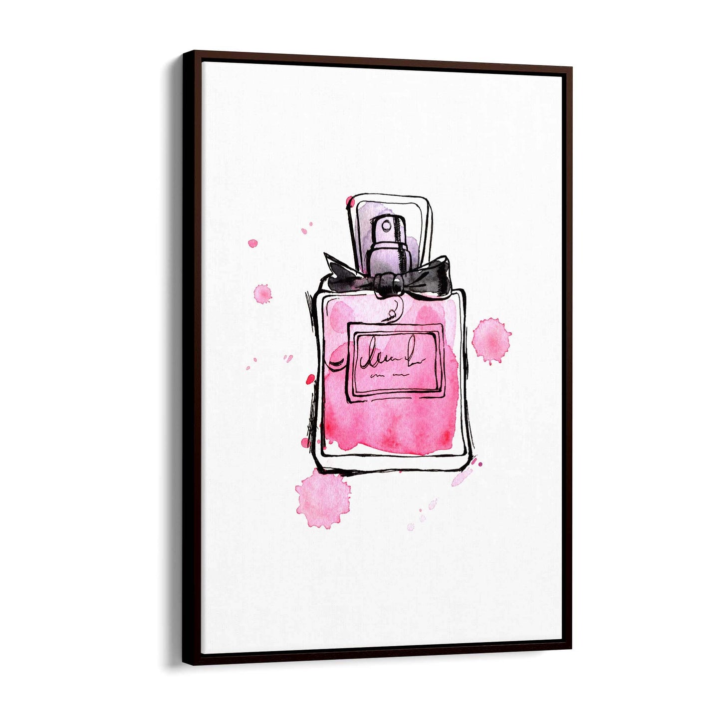 Pink Floral Perfume Bottle Fashion Flowers Wall Art #5 - The Affordable Art Company