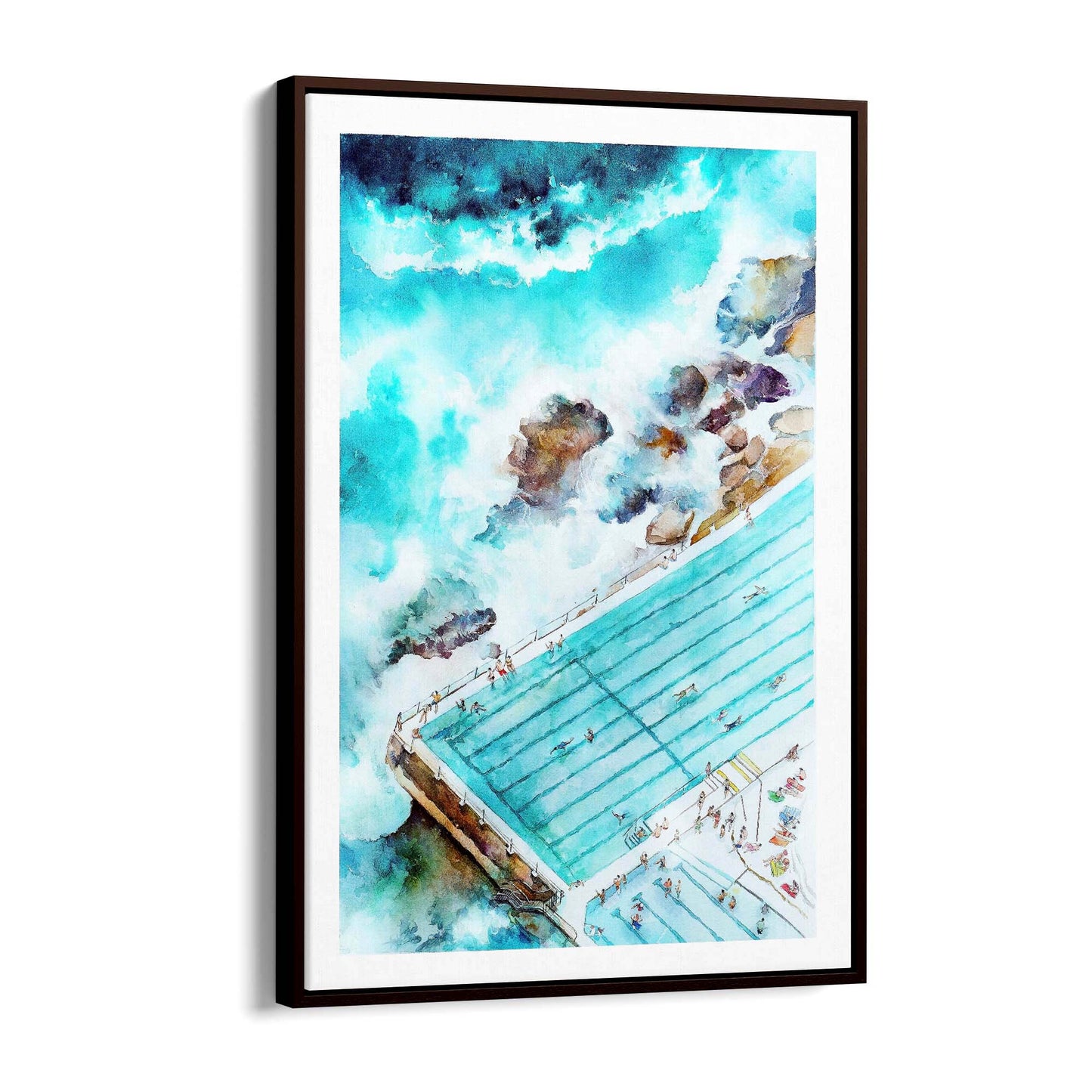 Bondi Sea Baths Sydney Painting Artwork Wall Art - The Affordable Art Company