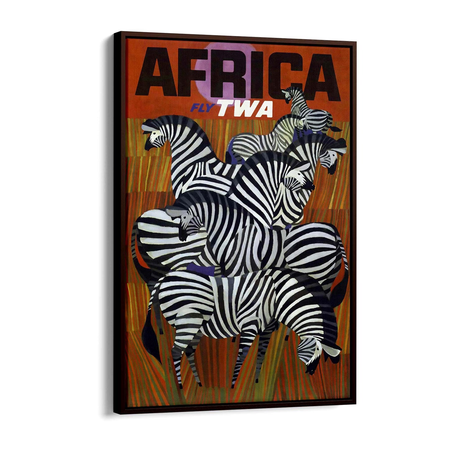 Africa fly TWA Vintage Travel Advert Wall Art - The Affordable Art Company