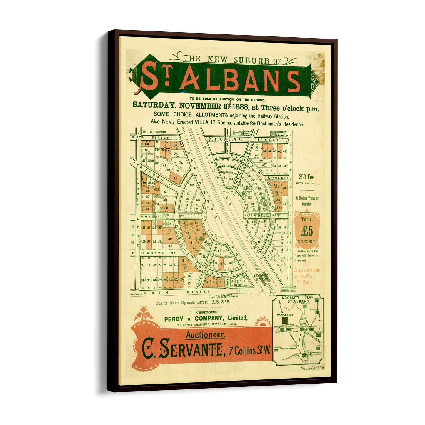 St Albans Melbourne Vintage Real Estate Advert Art #1 - The Affordable Art Company