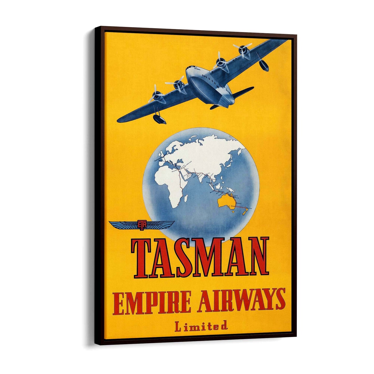 Tasman Empire Airways Vintage Travel Advert Wall Art - The Affordable Art Company