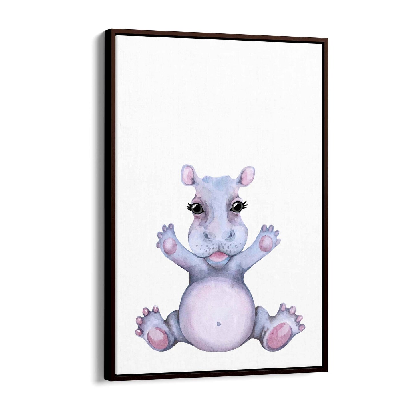 Cute Baby Hippo Nursery Animal Gift Wall Art #1 - The Affordable Art Company