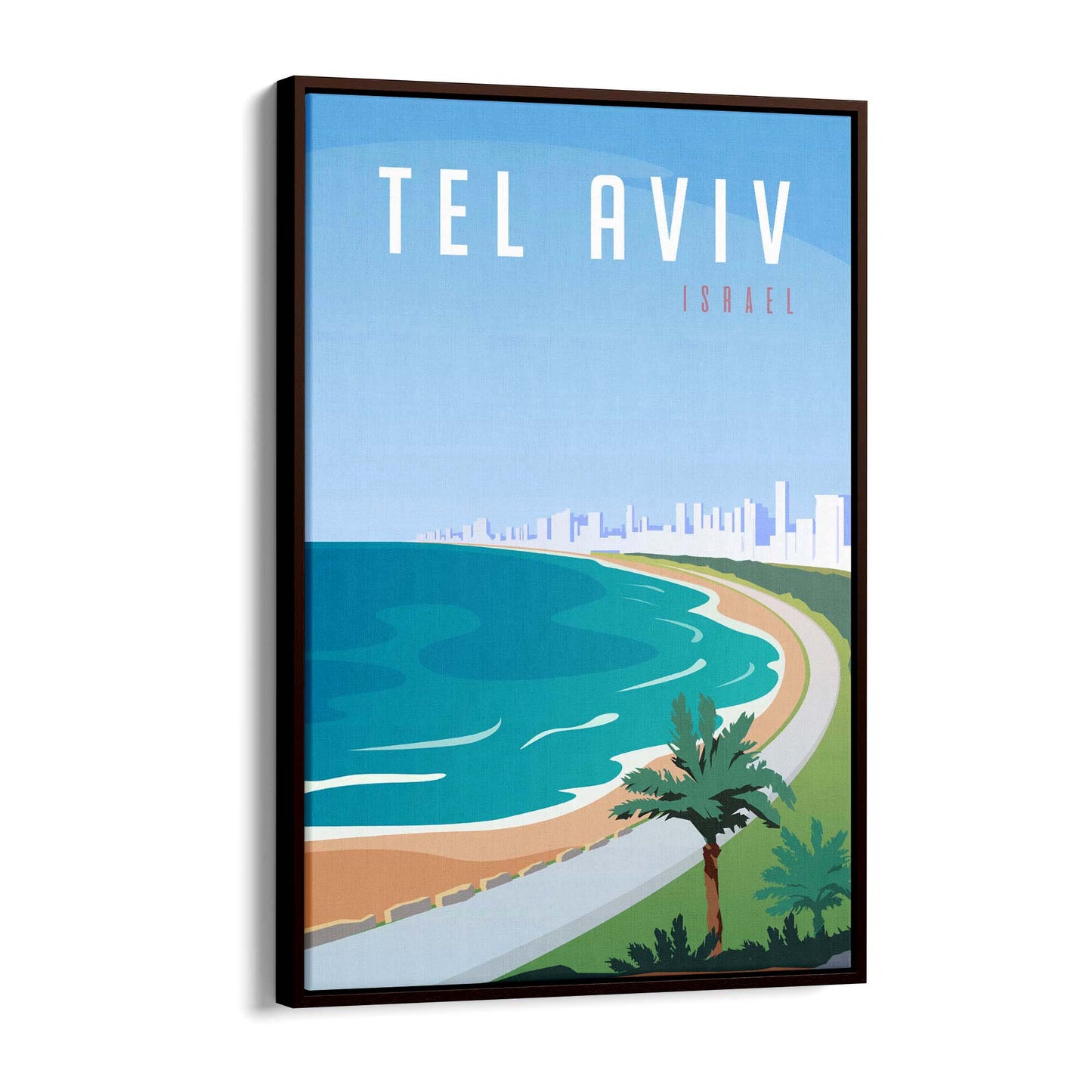 Retro Tel Aviv Israel Vintage Travel Wall Art - The Affordable Art Company