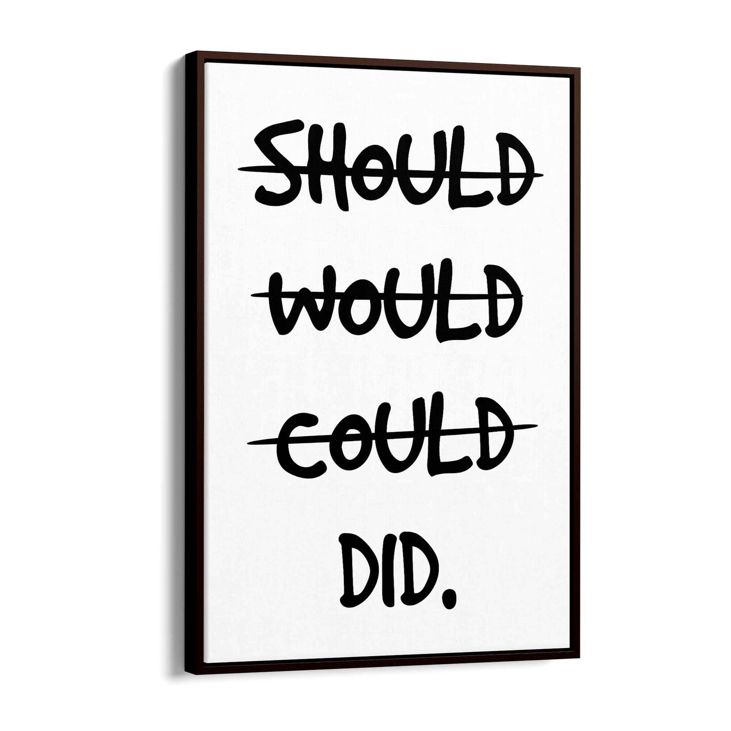 "Should, Would, Could - DID" Fitness Quote Wall Art - The Affordable Art Company