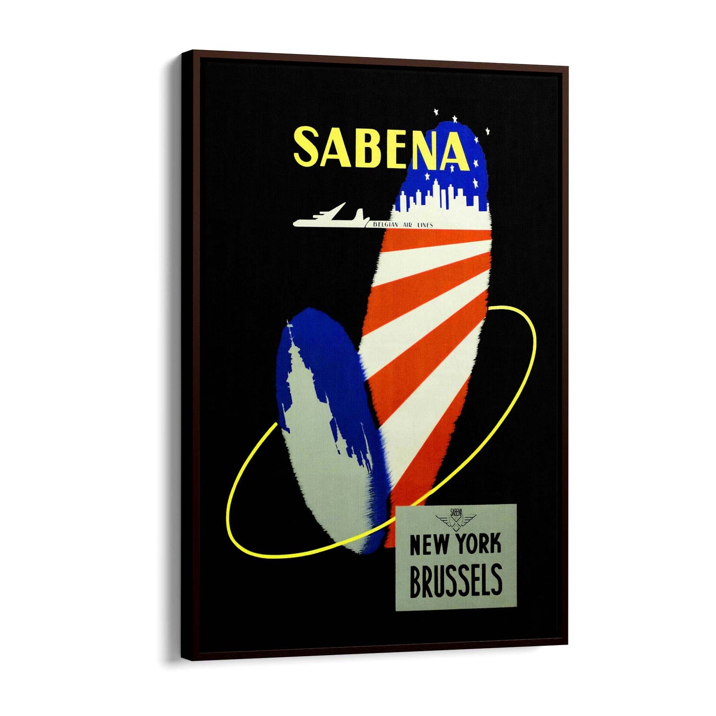 New York by Sabena Airlines Vintage Travel Advert Wall Art - The Affordable Art Company