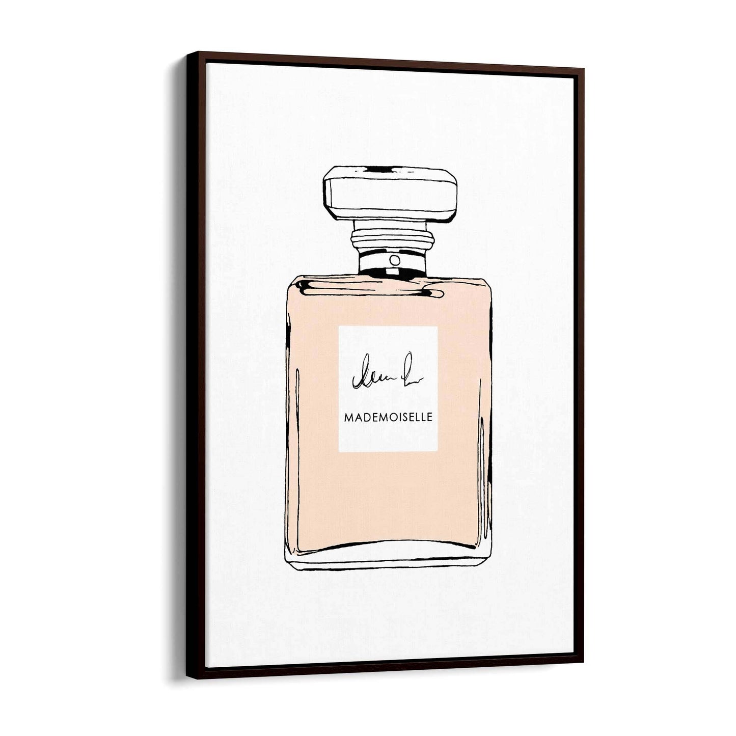 Peach Minimal Perfume Bottle Fashion Wall Art - The Affordable Art Company