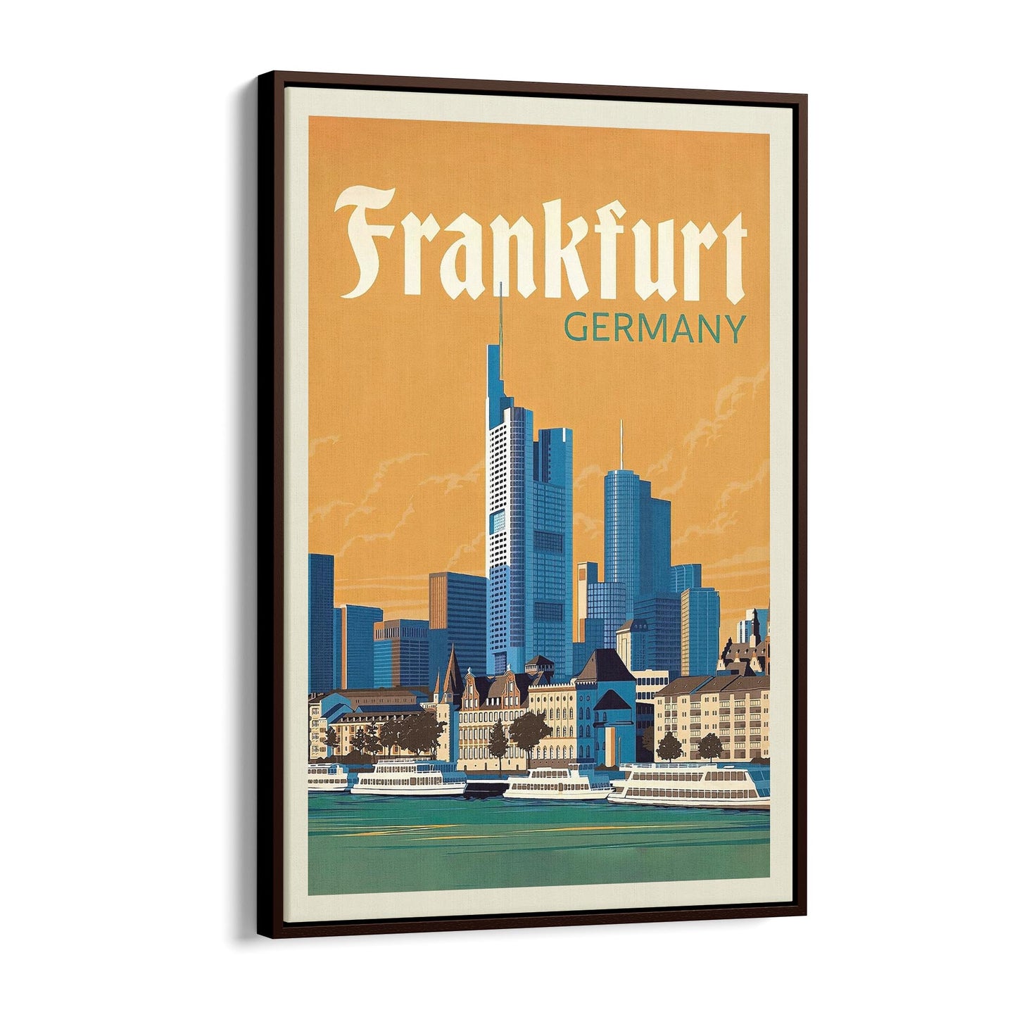 Retro Frankfurt, Germany Travel Advert Wall Art - Portsby