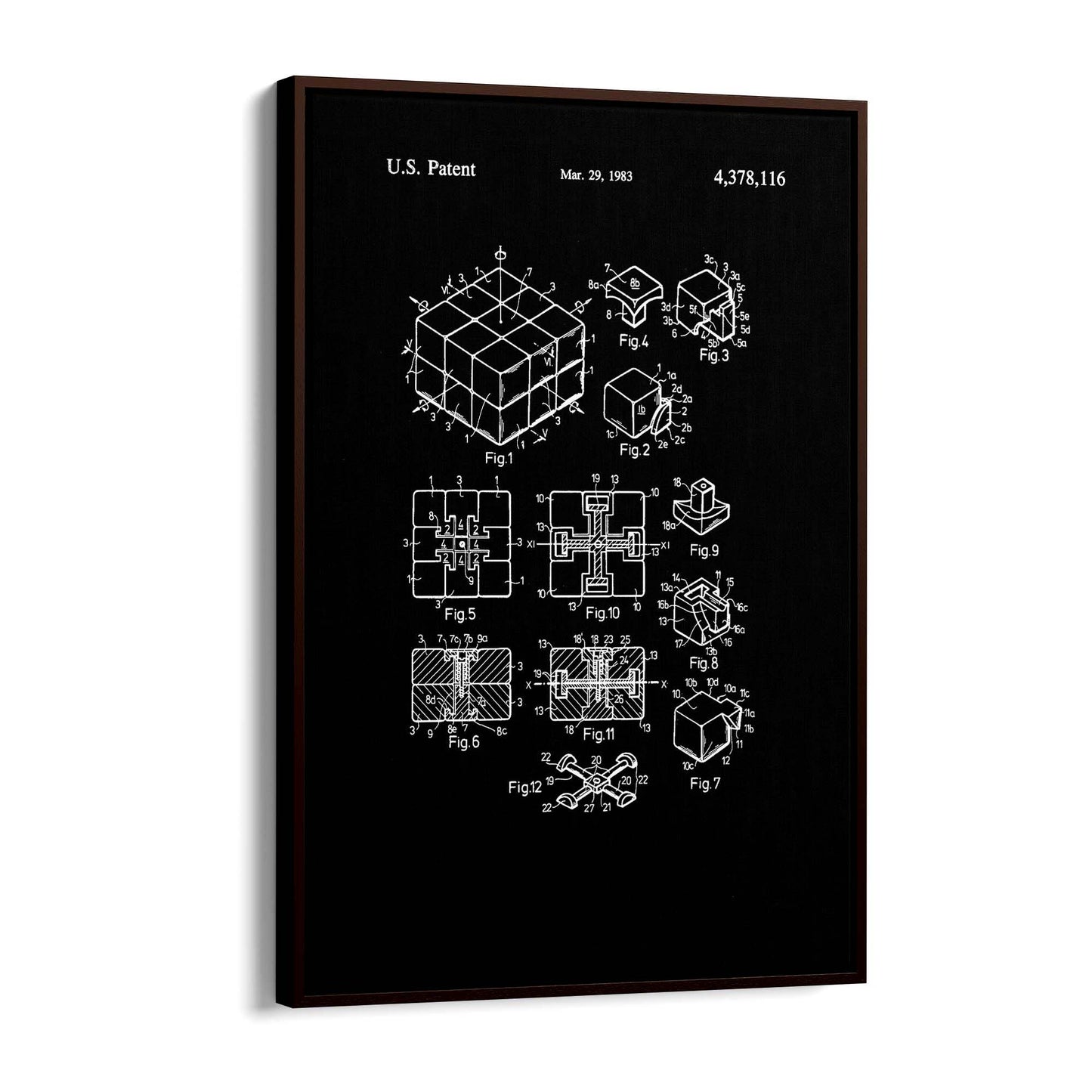 Vintage Rubik's Cube Patent 80s Toy Wall Art #1 - The Affordable Art Company