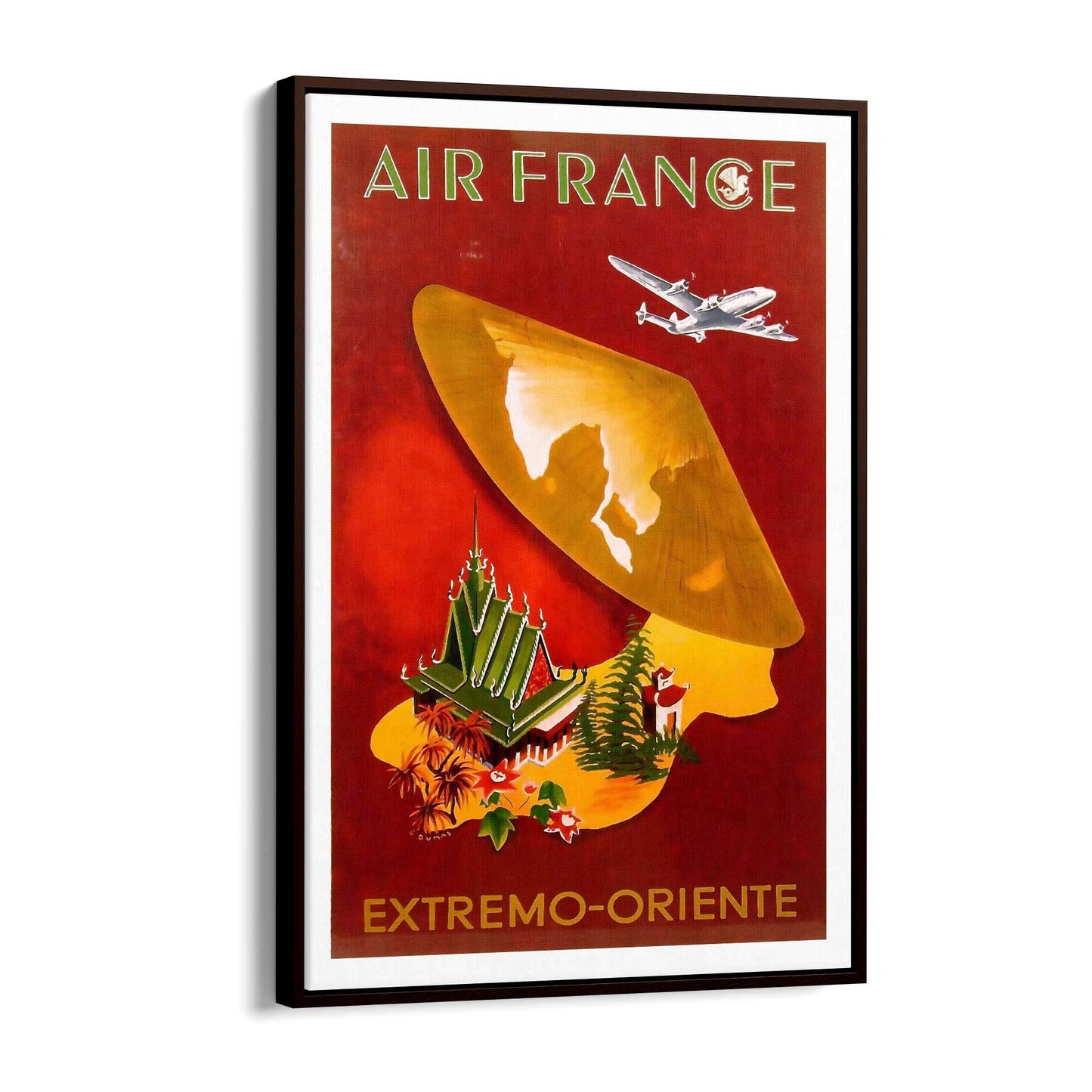 China by Air France Vintage Travel Advert Wall Art - The Affordable Art Company