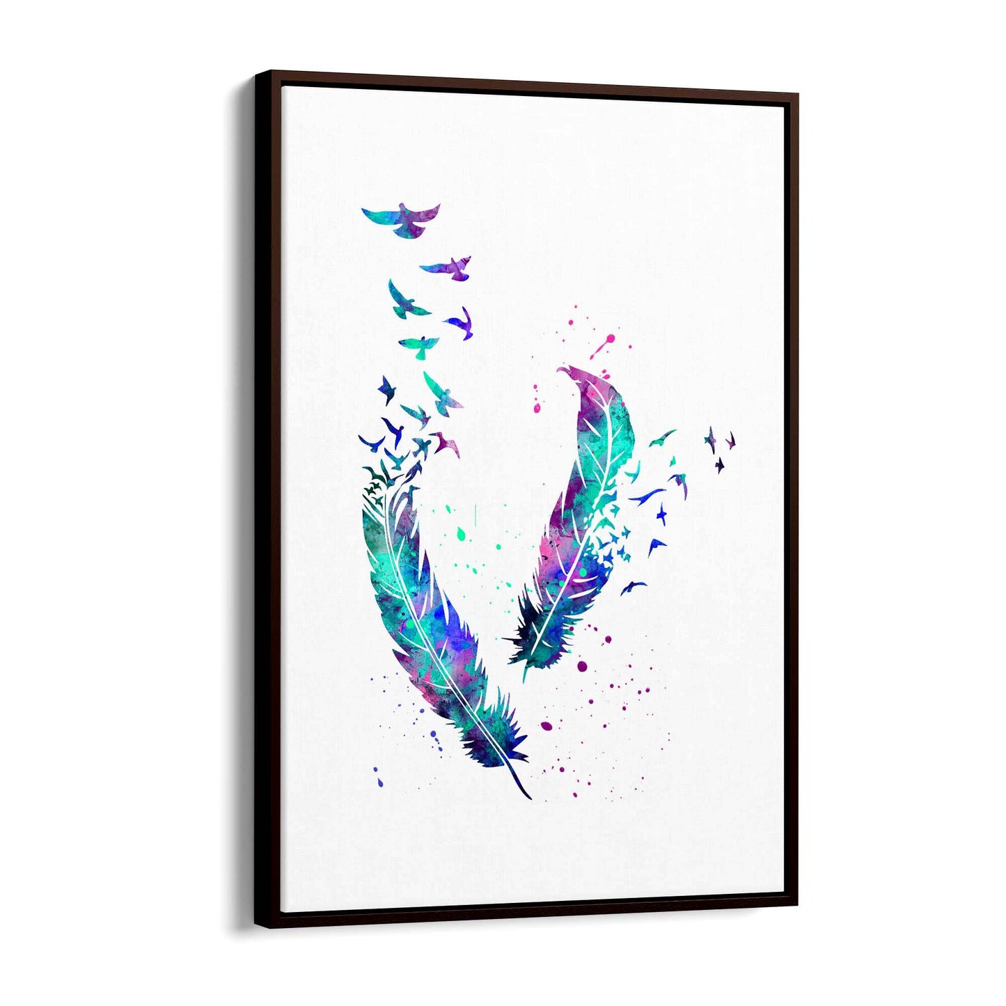 Feather Painting Colourful Bird Wall Art #2 - The Affordable Art Company